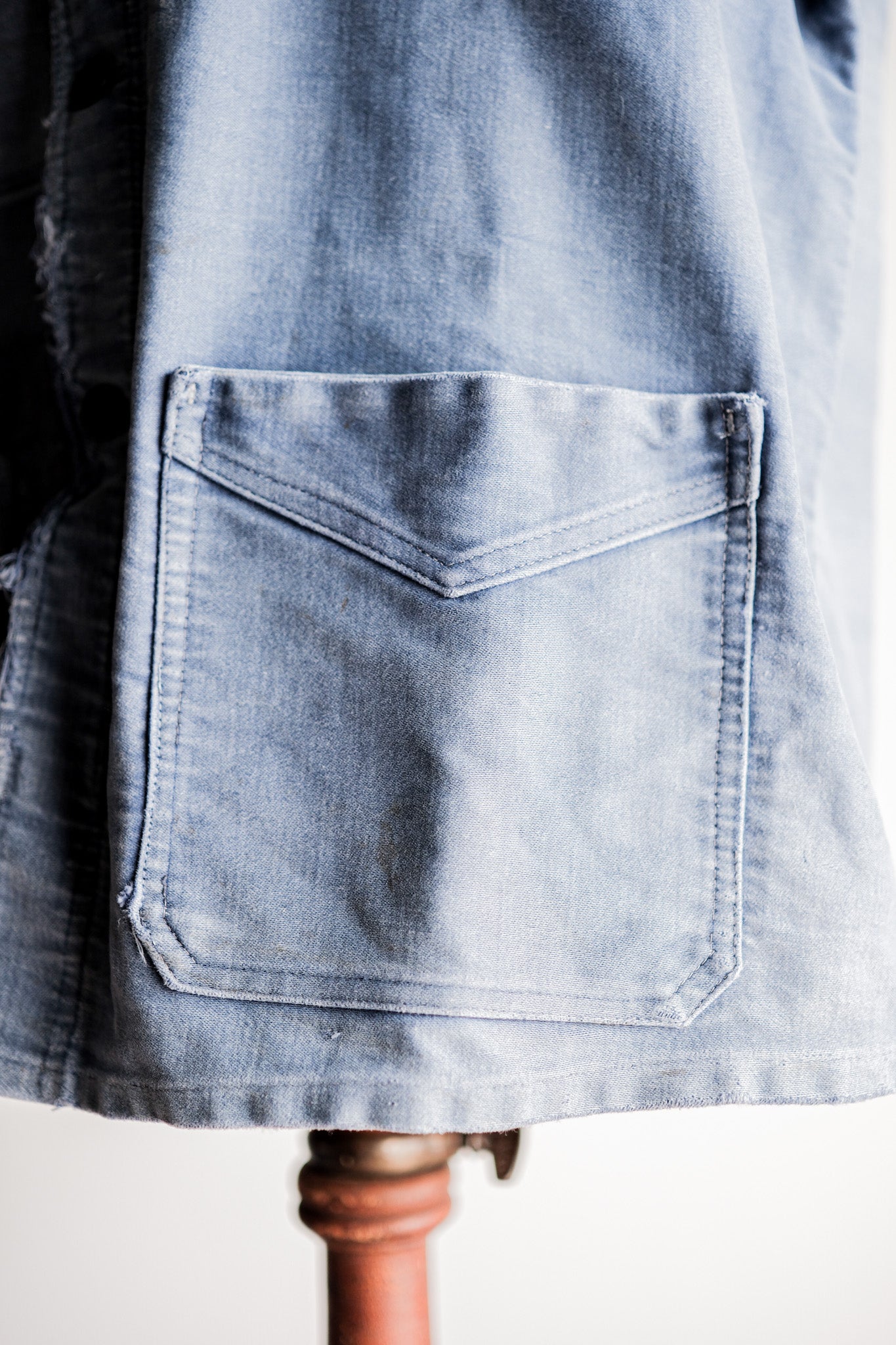 【~40's】French Vintage Blue Moleskin Work Jacket