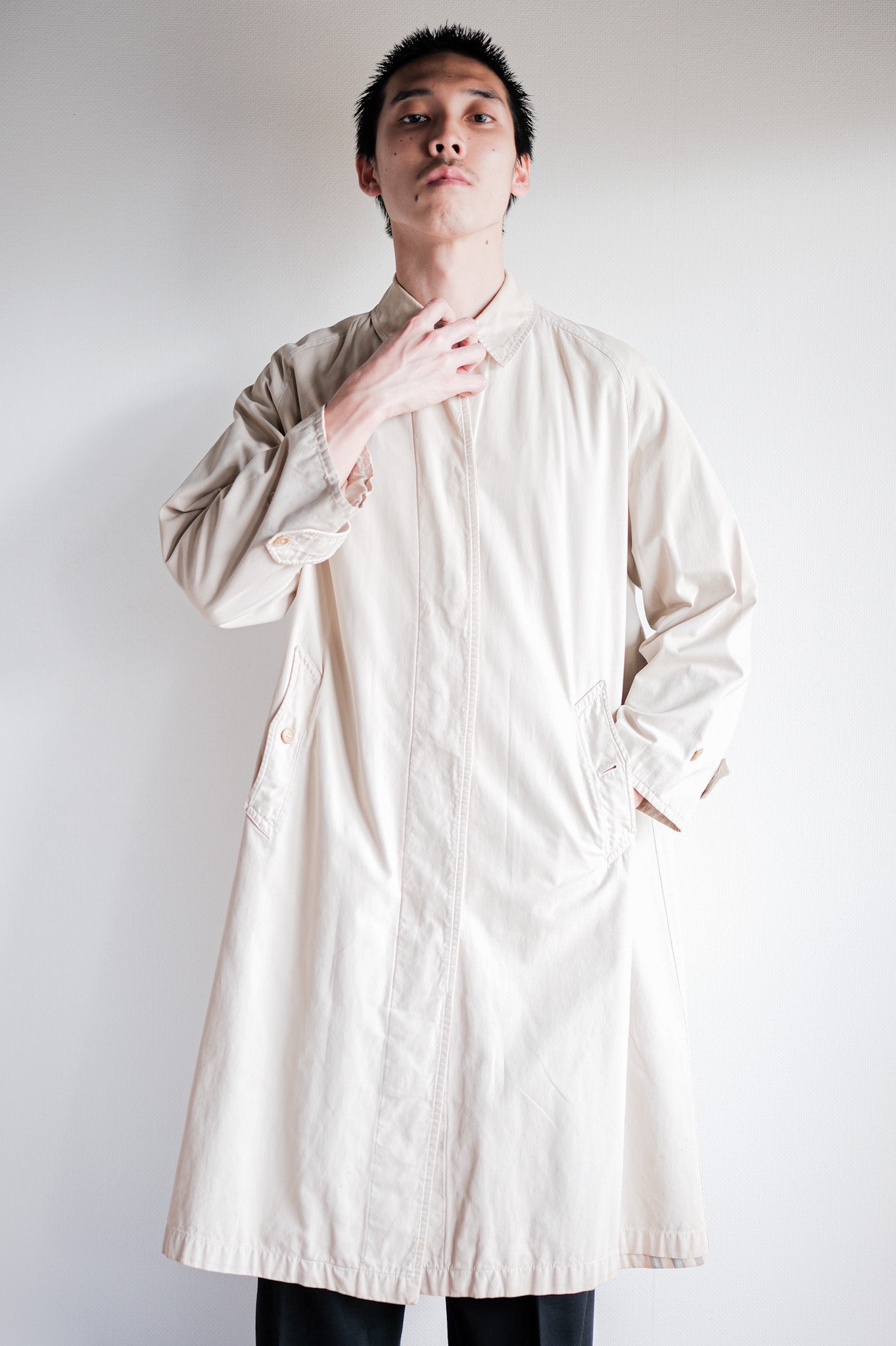 【~50's】Vintage Burberrys Single Raglan Balmacaan Coat C100 for Ladies "Made in France"