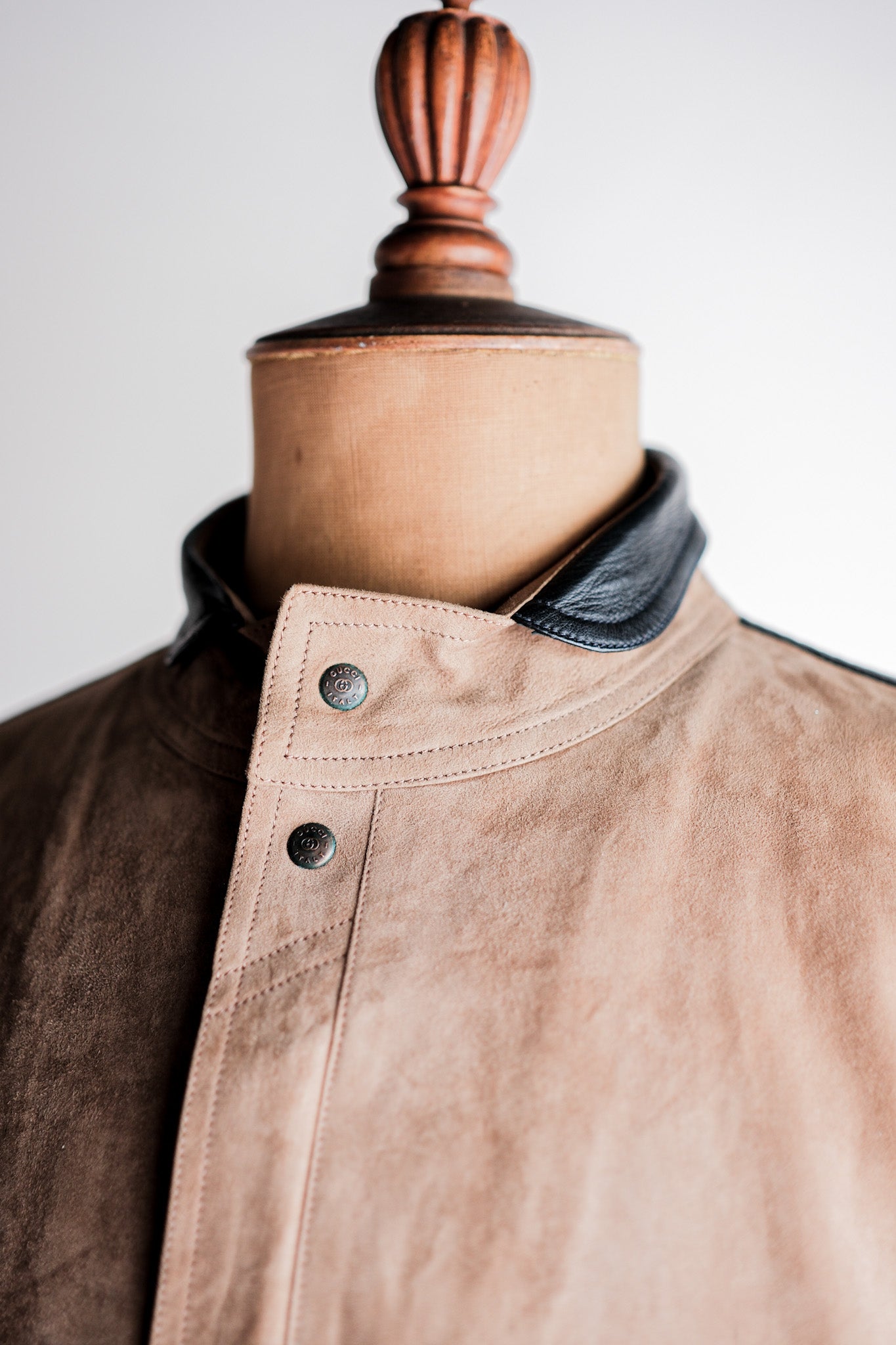 【~70’s】Old GUCCI 2 Tone Leather Jacket Size.50