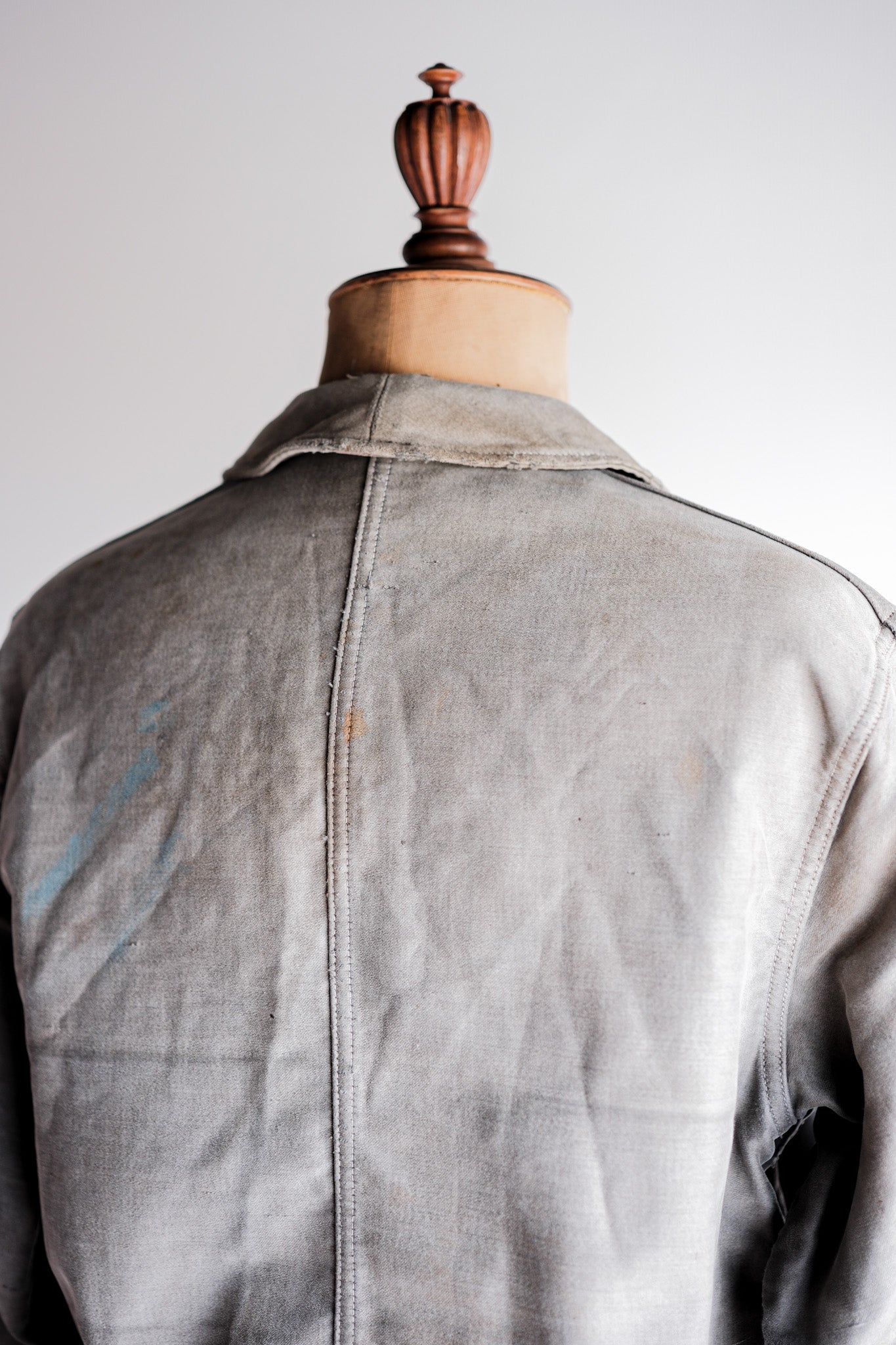 【~40's】French Vintage Black Moleskin Work Jacket "Adolphe Lafont"