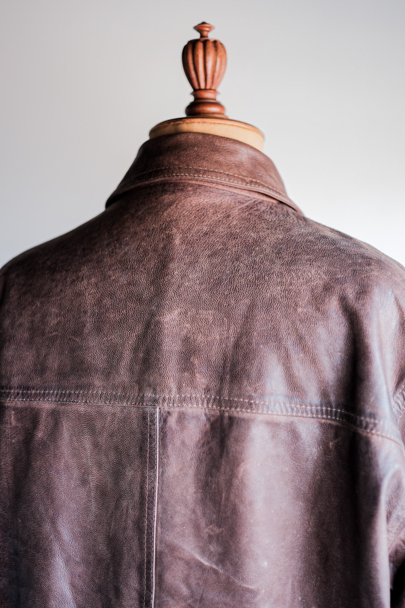 【~80's】Italian Vintage Double Breasted Leather Jacket Size.52