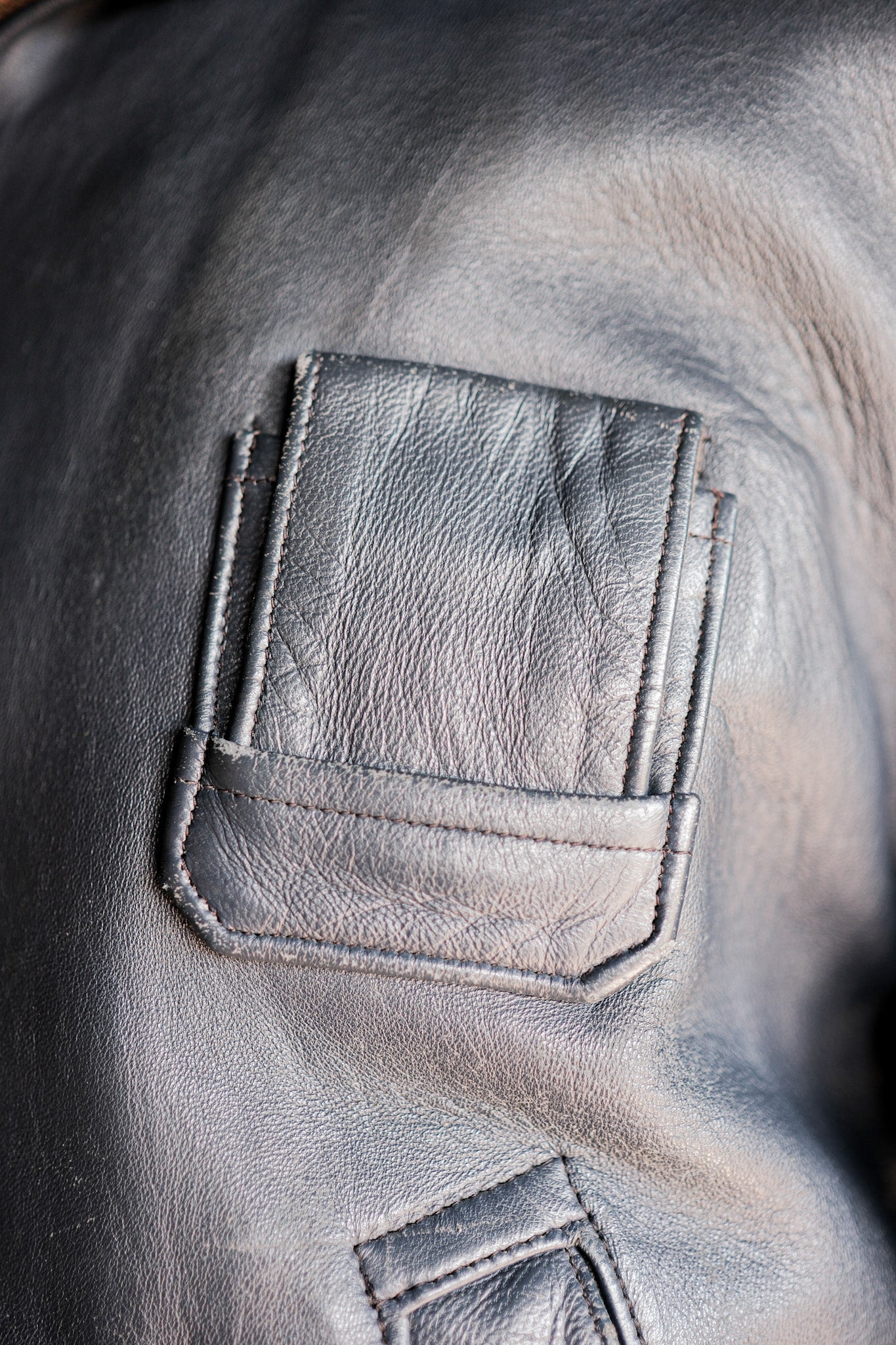 【~70's】French Air Force Pilot Leather Jacket Size.96M