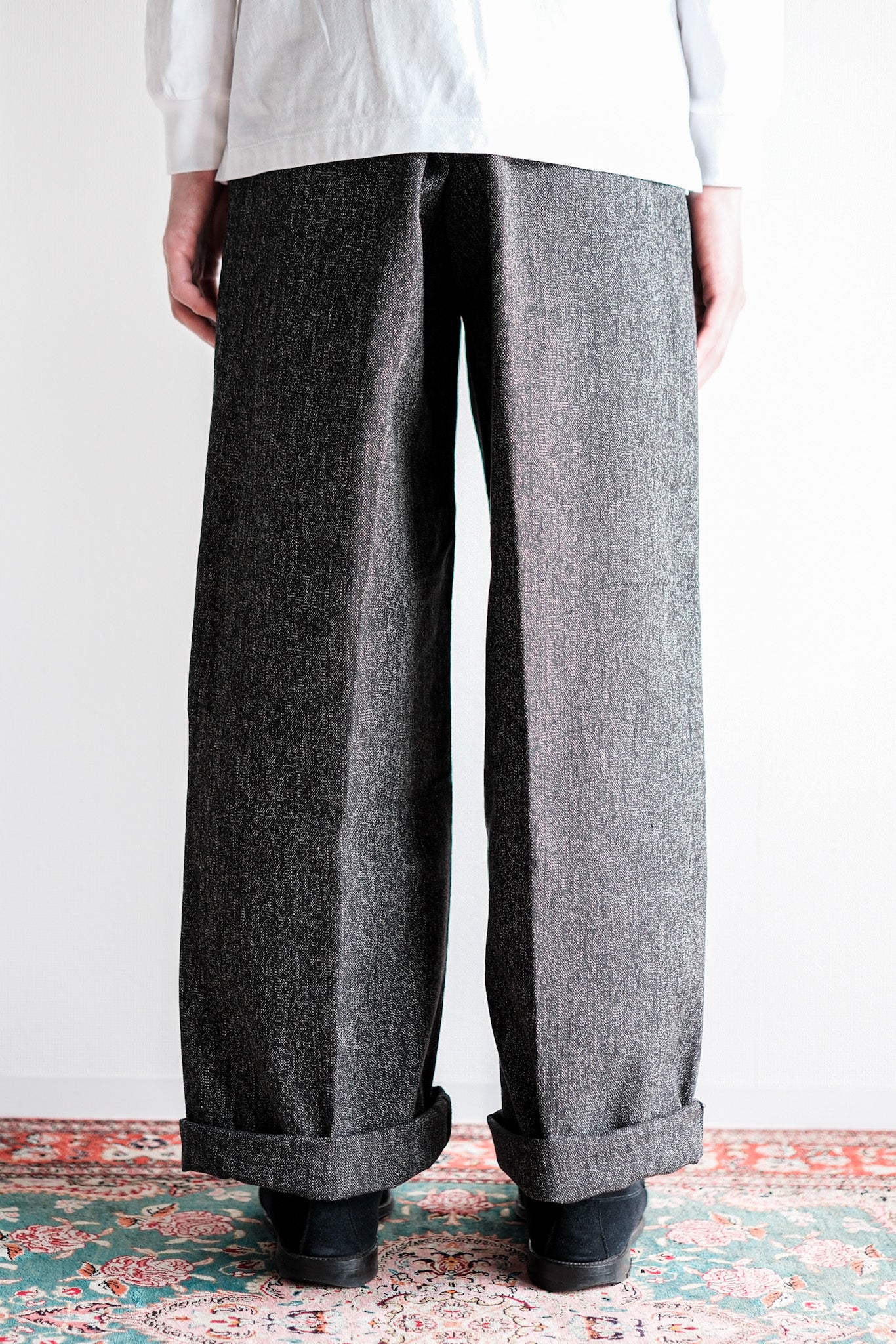 【~30's】French Vintage Black Chambray Work Pants “Dead Stock”