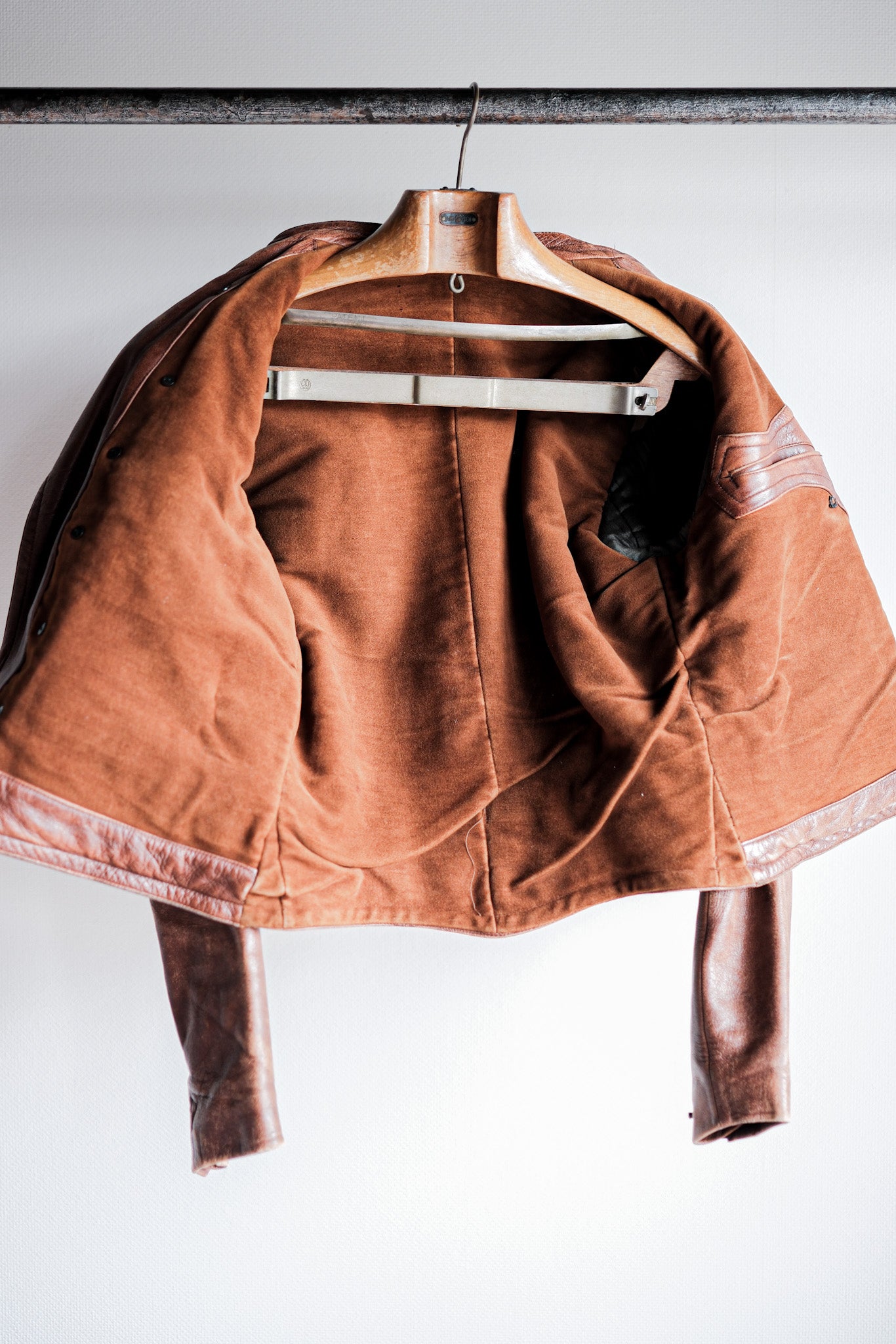 【~30's】German Vintage Double Breasted Motorcycle Leather Jacket