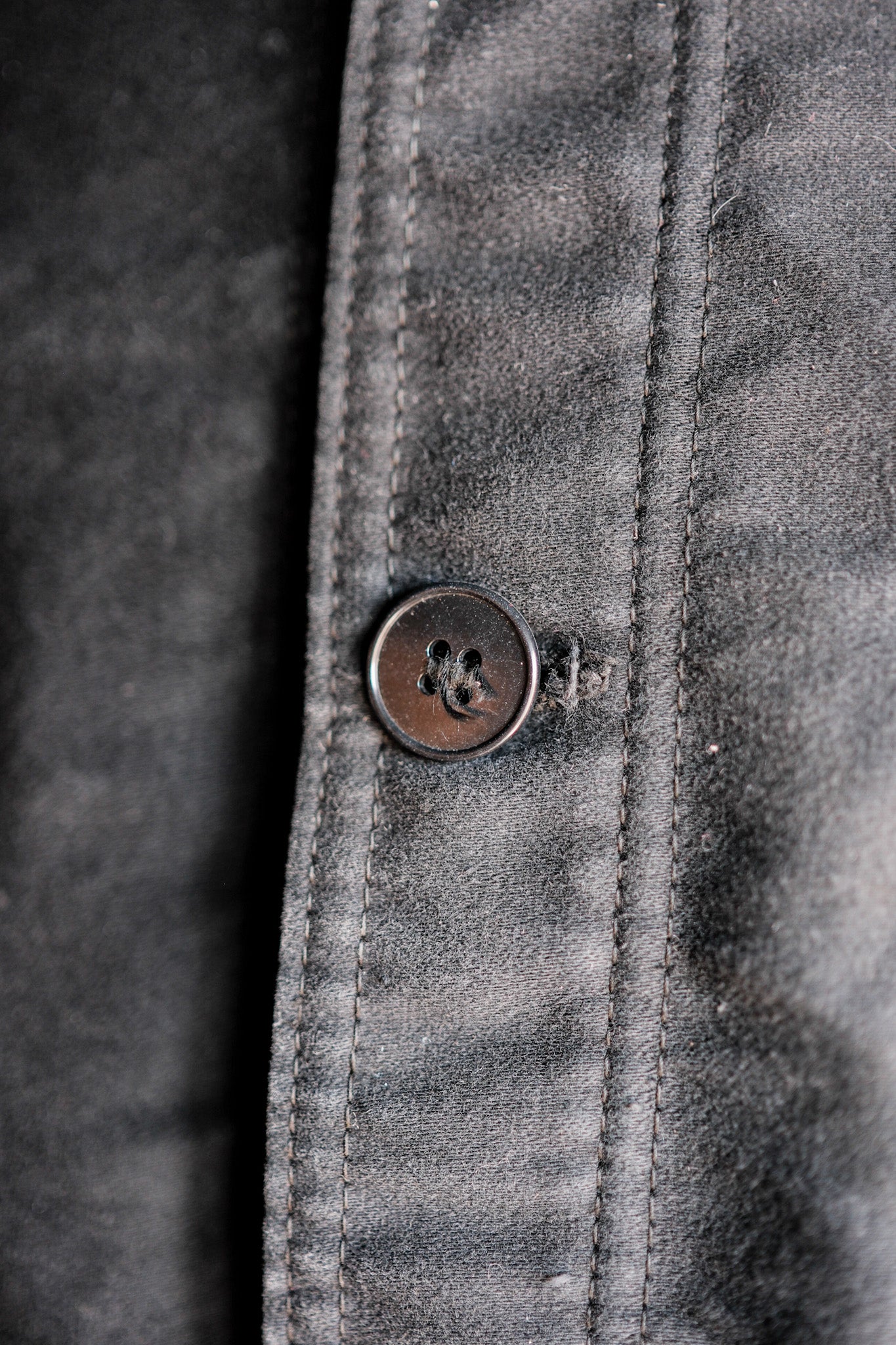 【~60's】French Vintage Black Moleskin Work Jacket "Le Mont St. Michel"