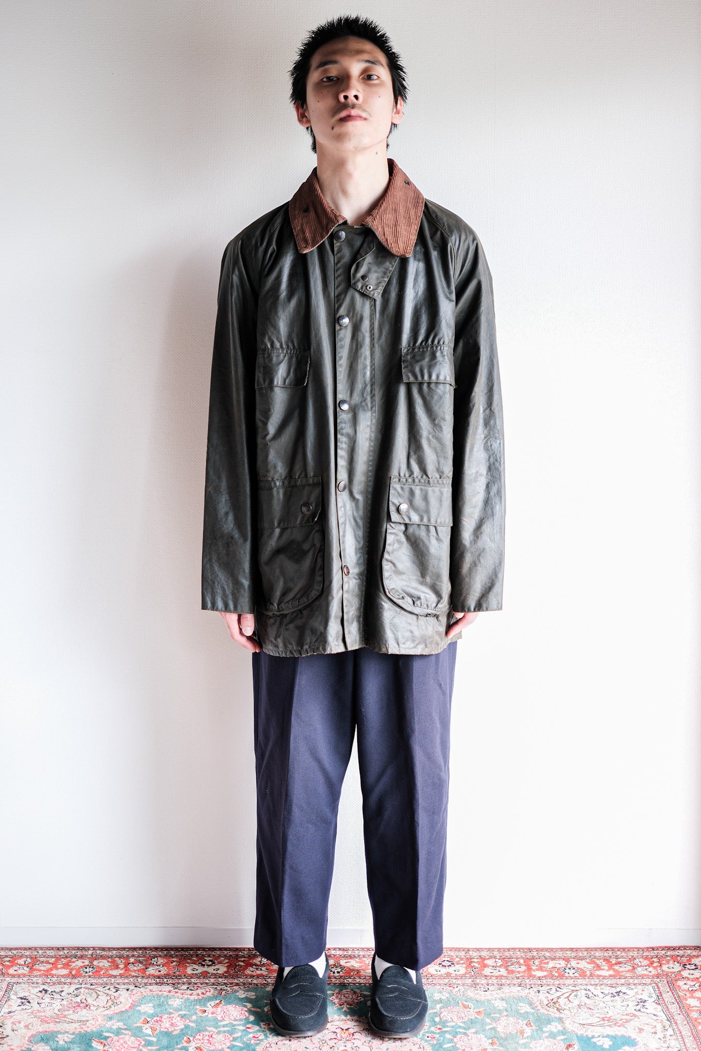 【~80's】Vintage Barbour "BEDALE" 2 Crest Size.42