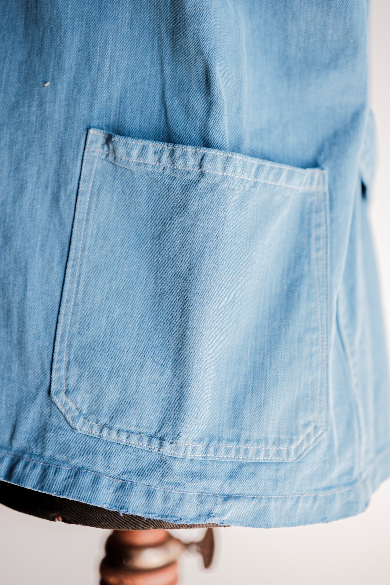 【~40’s】French Vintage Indigo Cotton Twill Lapel Work Jacket