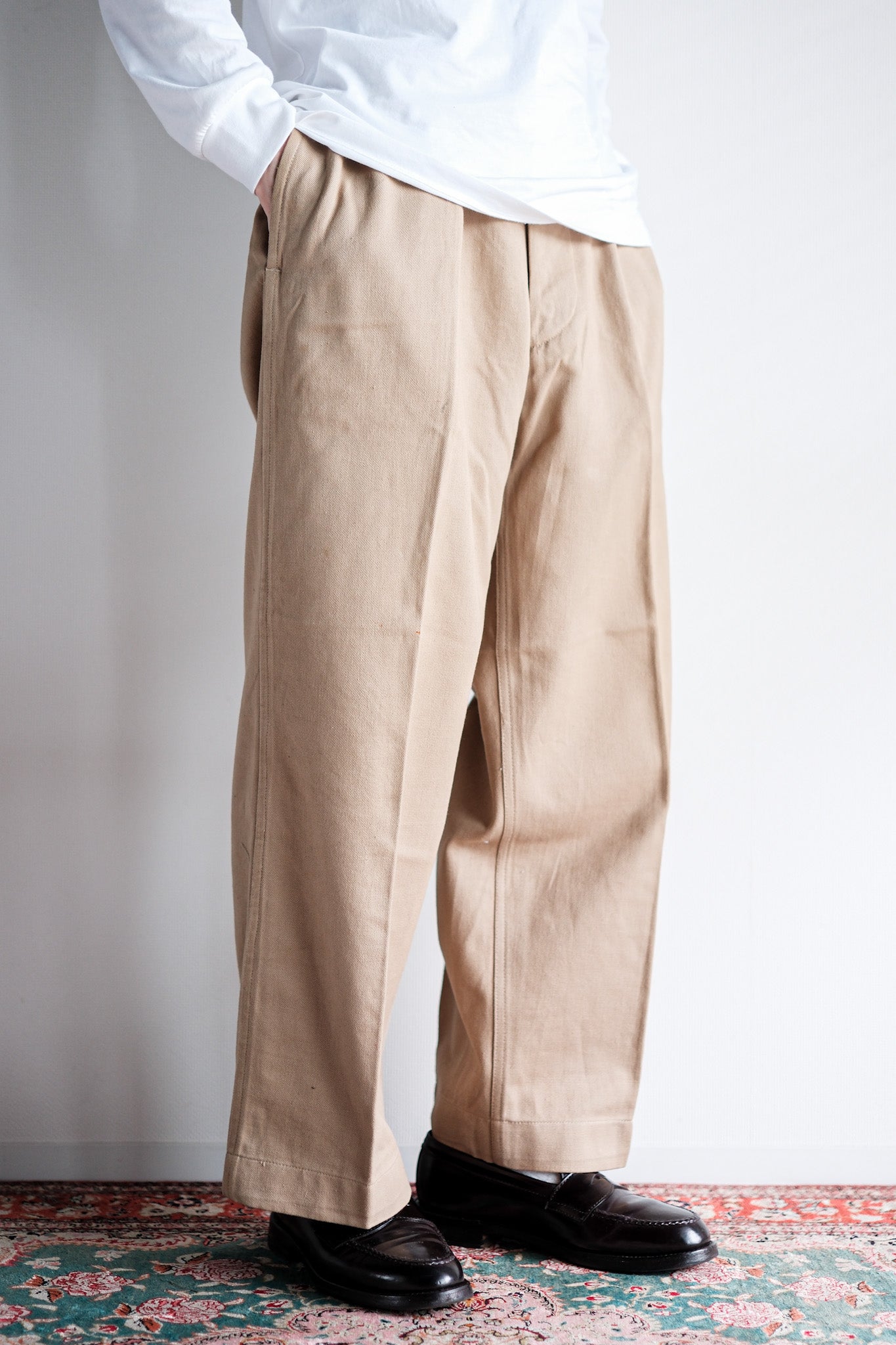 【~50's】French Army M52 Chino Trousers Size.12 "Dead Stock"