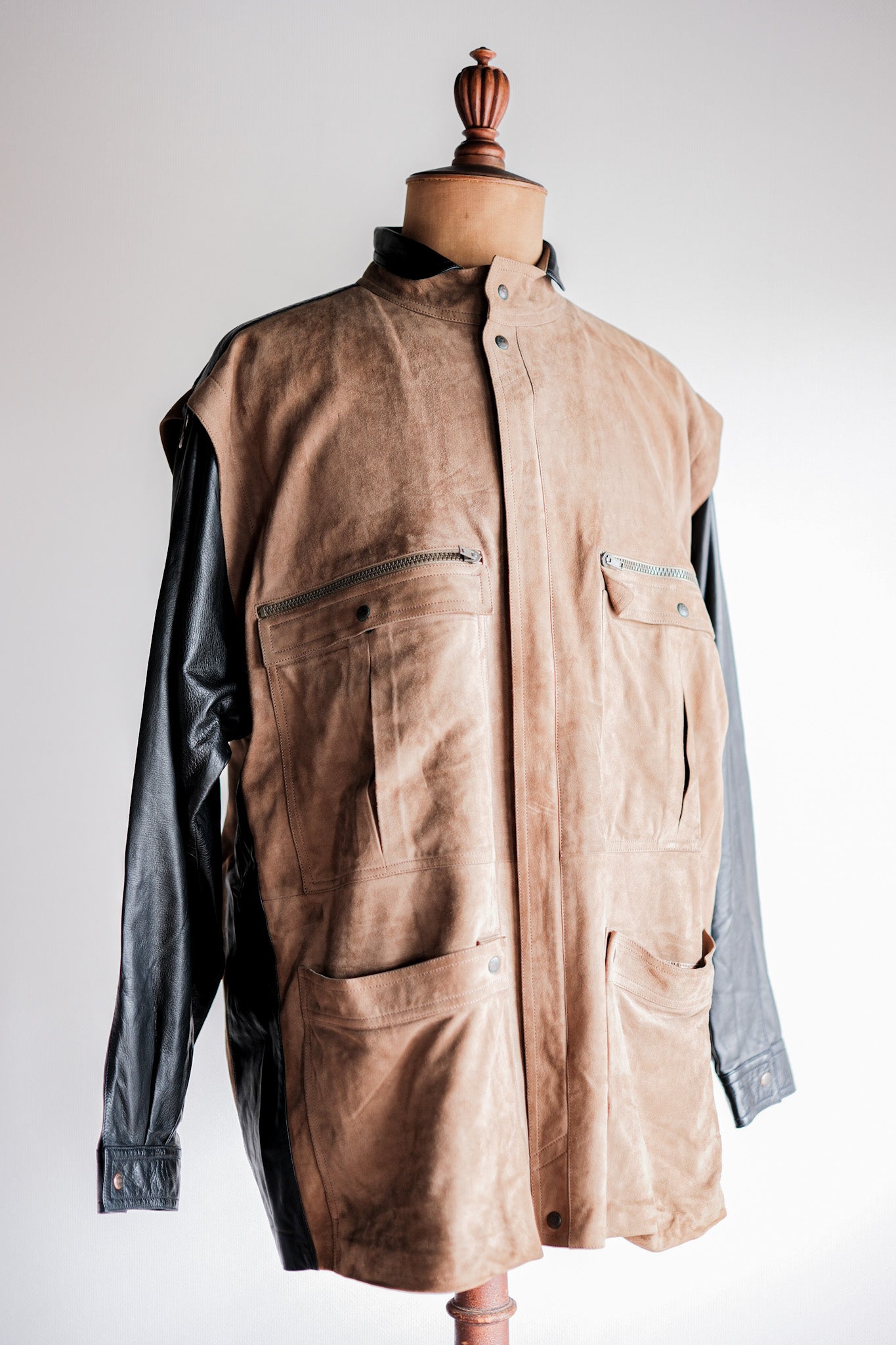 【~70’s】Old GUCCI 2 Tone Leather Jacket Size.50