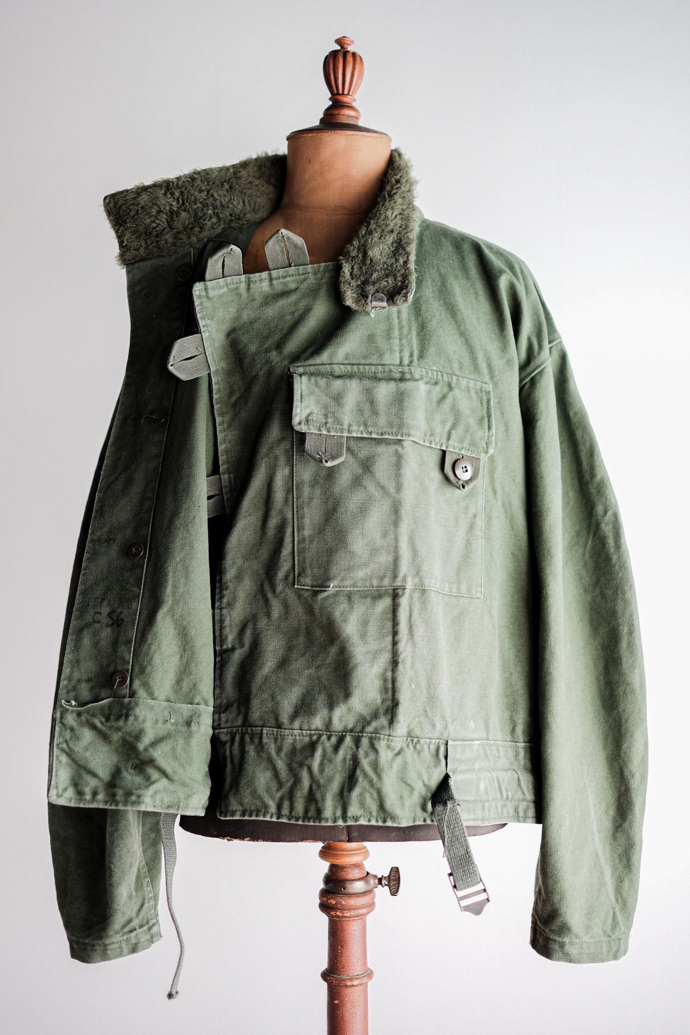 【~60's】Swedish Army Dispatch Rider Motorcycle Jacket Size.C56