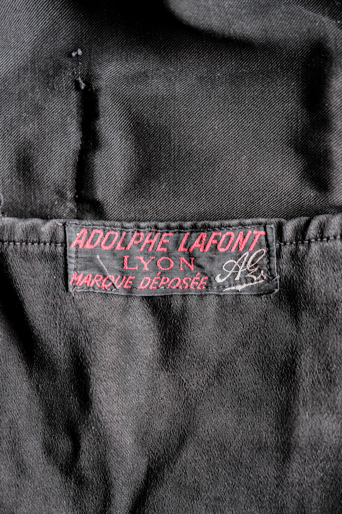 【~40's】French Vintage Black Moleskin Work Jacket "Adolphe Lafont"