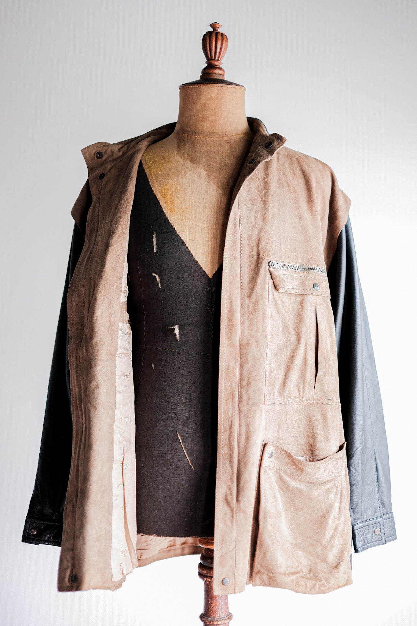 【~70’s】Old GUCCI 2 Tone Leather Jacket Size.50