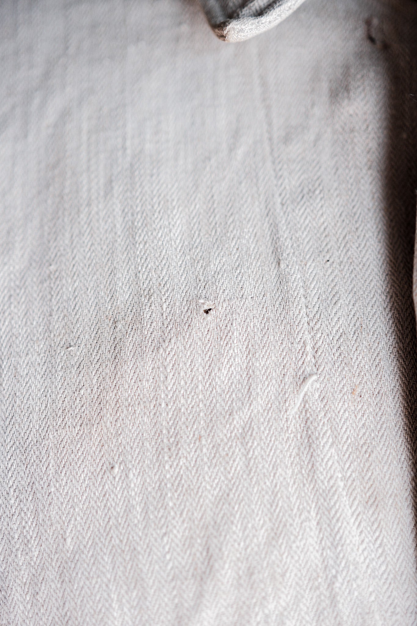 【~40's】German Air Force Drillich HBT Linen Jacket With Chin Strap "Luftwaffe"