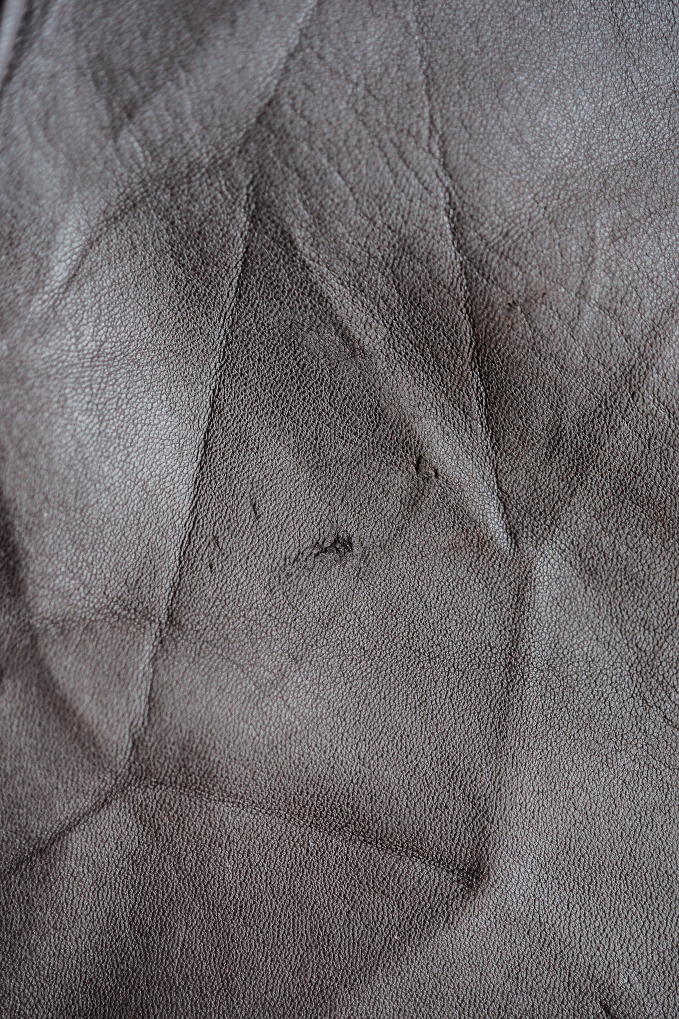 【~40’s】French Vintage Brown Leather Cyclist Jacket "Modified"