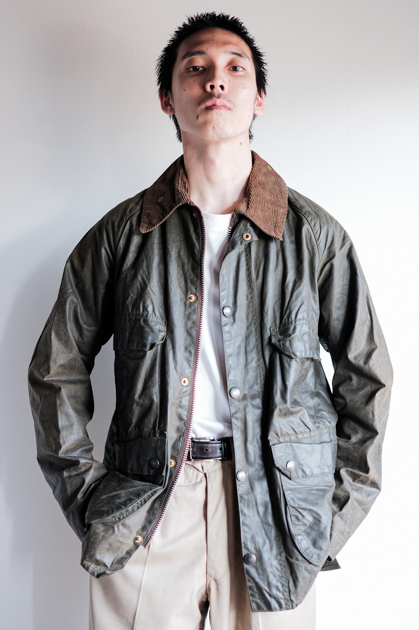 【~80’s】Vintage Barbour "BEDALE" 2 Crest Size.38 "4 Pockets"