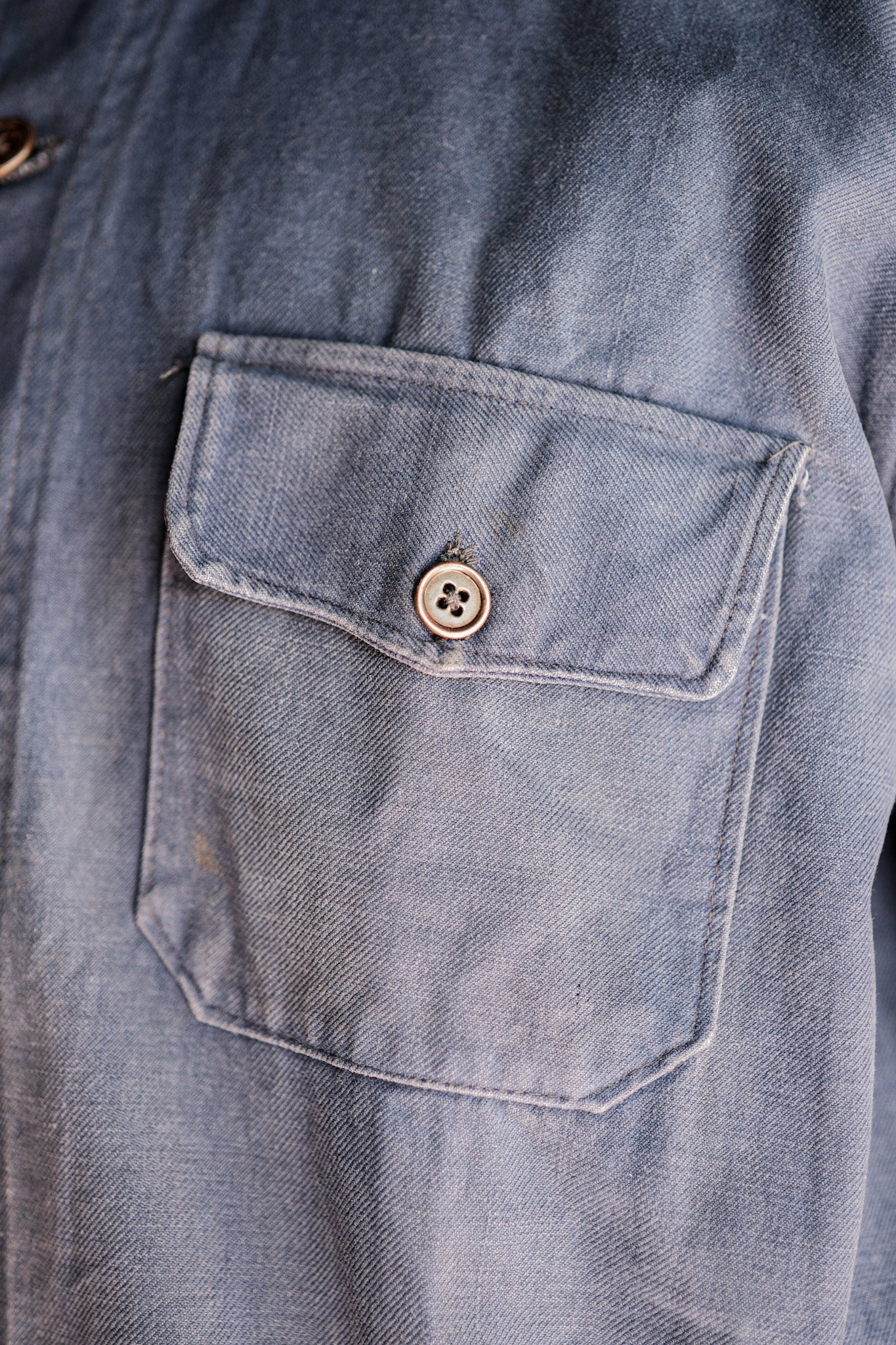 【~40’s】French Vintage Indigo Cotton Twill Cyclist Jacket