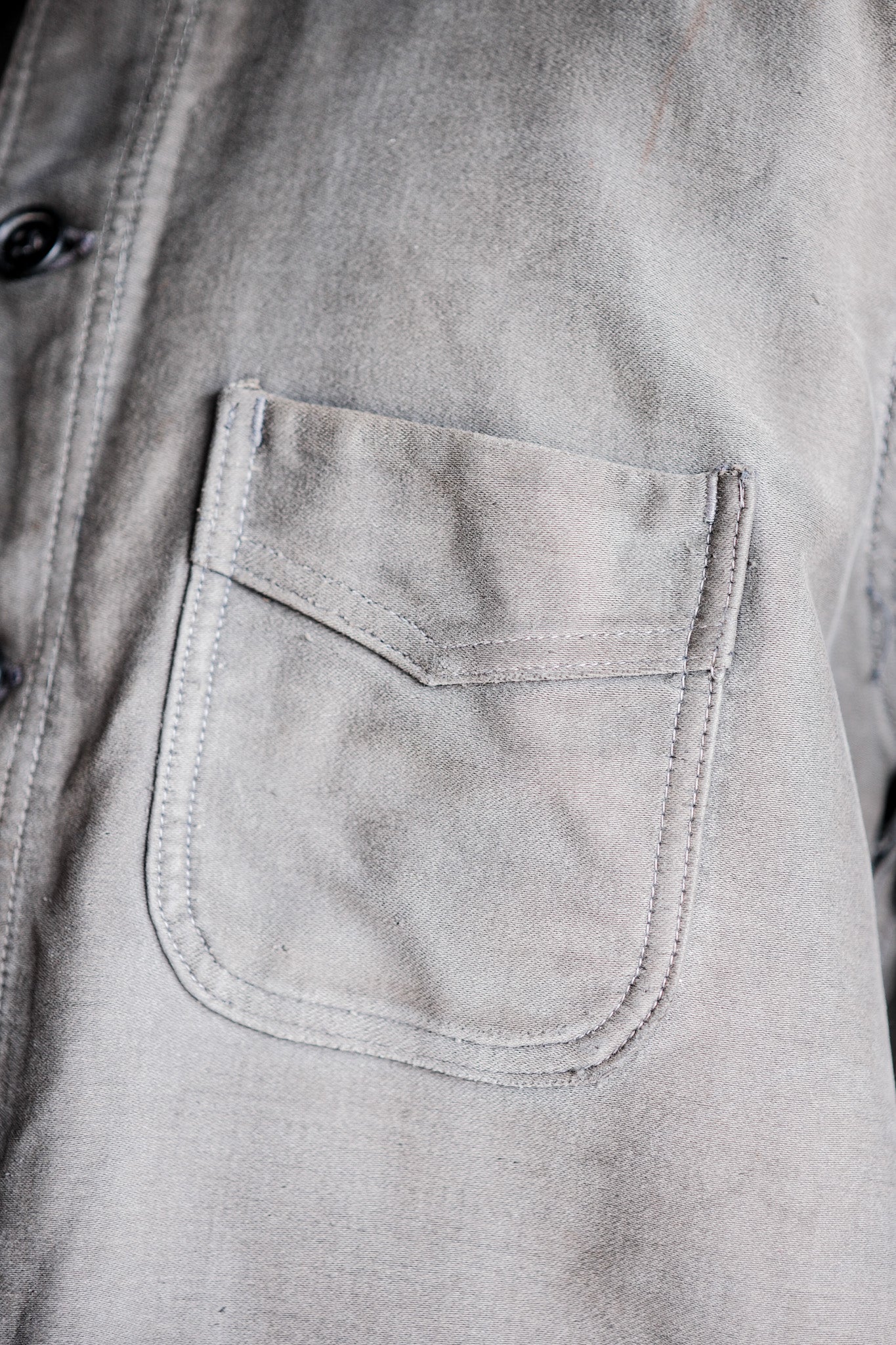 【~40's】French Vintage Black Moleskin Work Jacket "Adolphe Lafont"