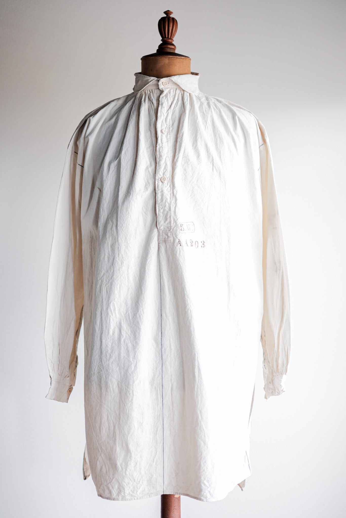 【Late 19th C】French Army of Africa Cotton Linen Coronial Shirt "Dead Stock"