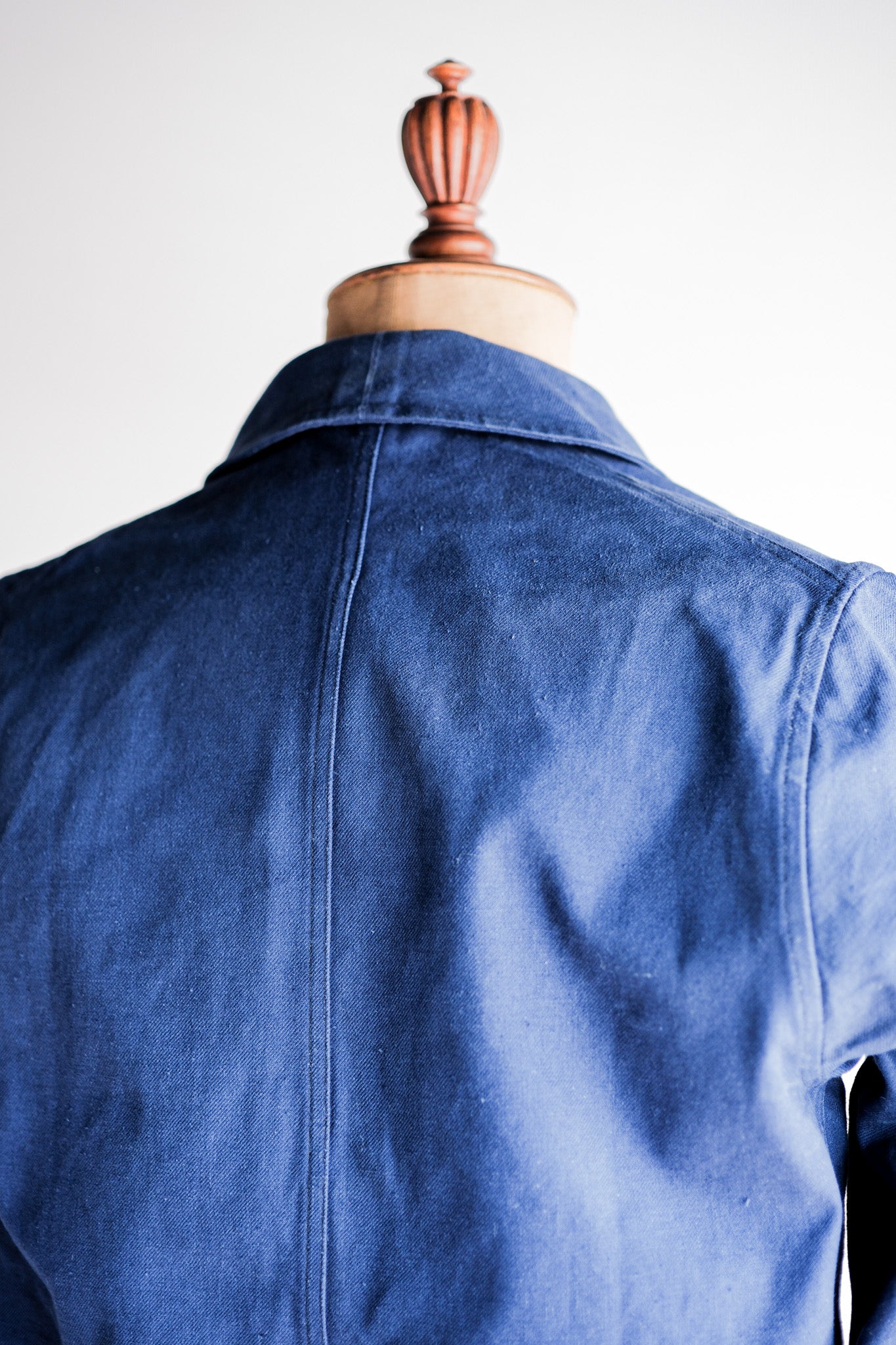 【~50's】French Army Blue Cotton Linen Twill Work Jacket