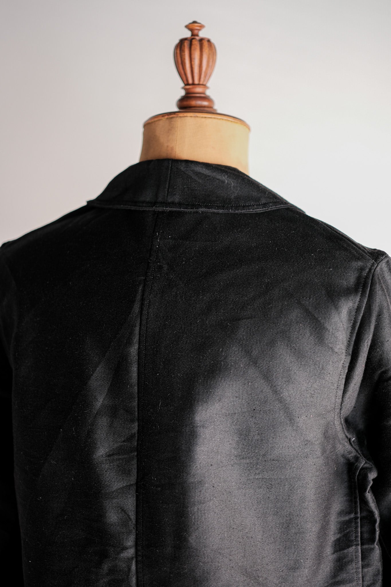 【~40's】French Vintage Black Moleskin Work Jacket "Le Mont St. Michel"