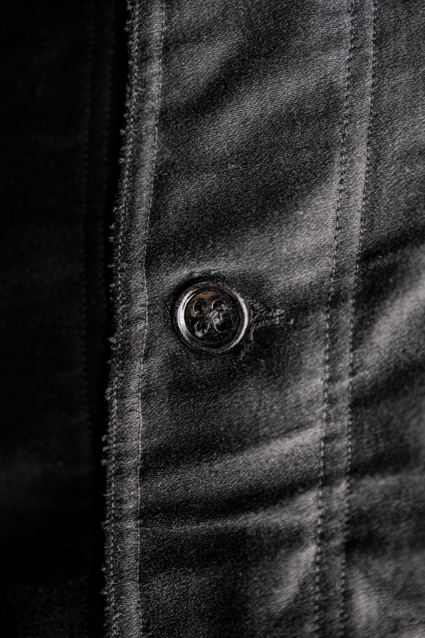 【~40's】French Vintage Black Moleskin Work Jacket "Le Mont St. Michel"