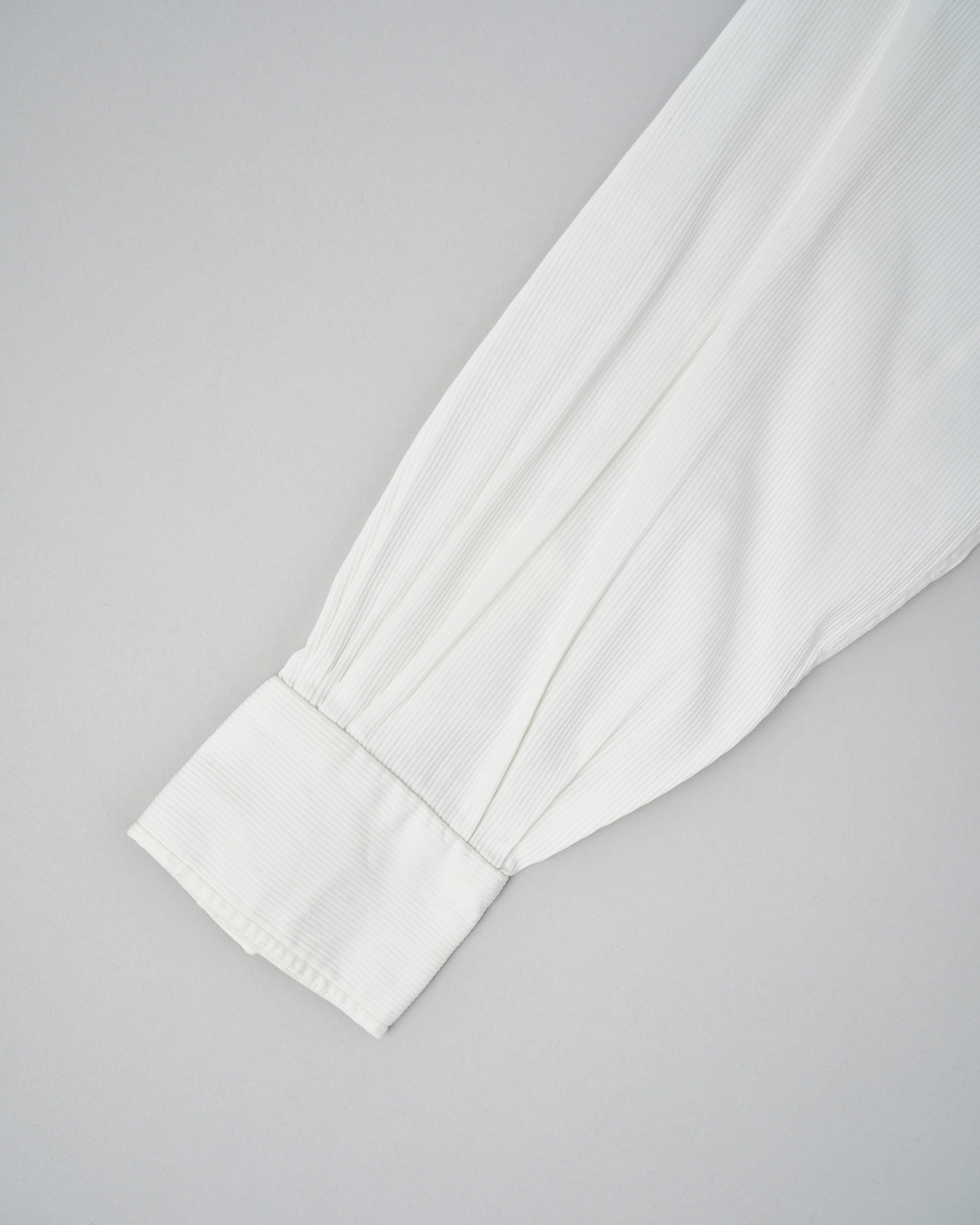 【~40's】French Vintage White Cotton Stand Collar Shirt "Belle Jardiniere"