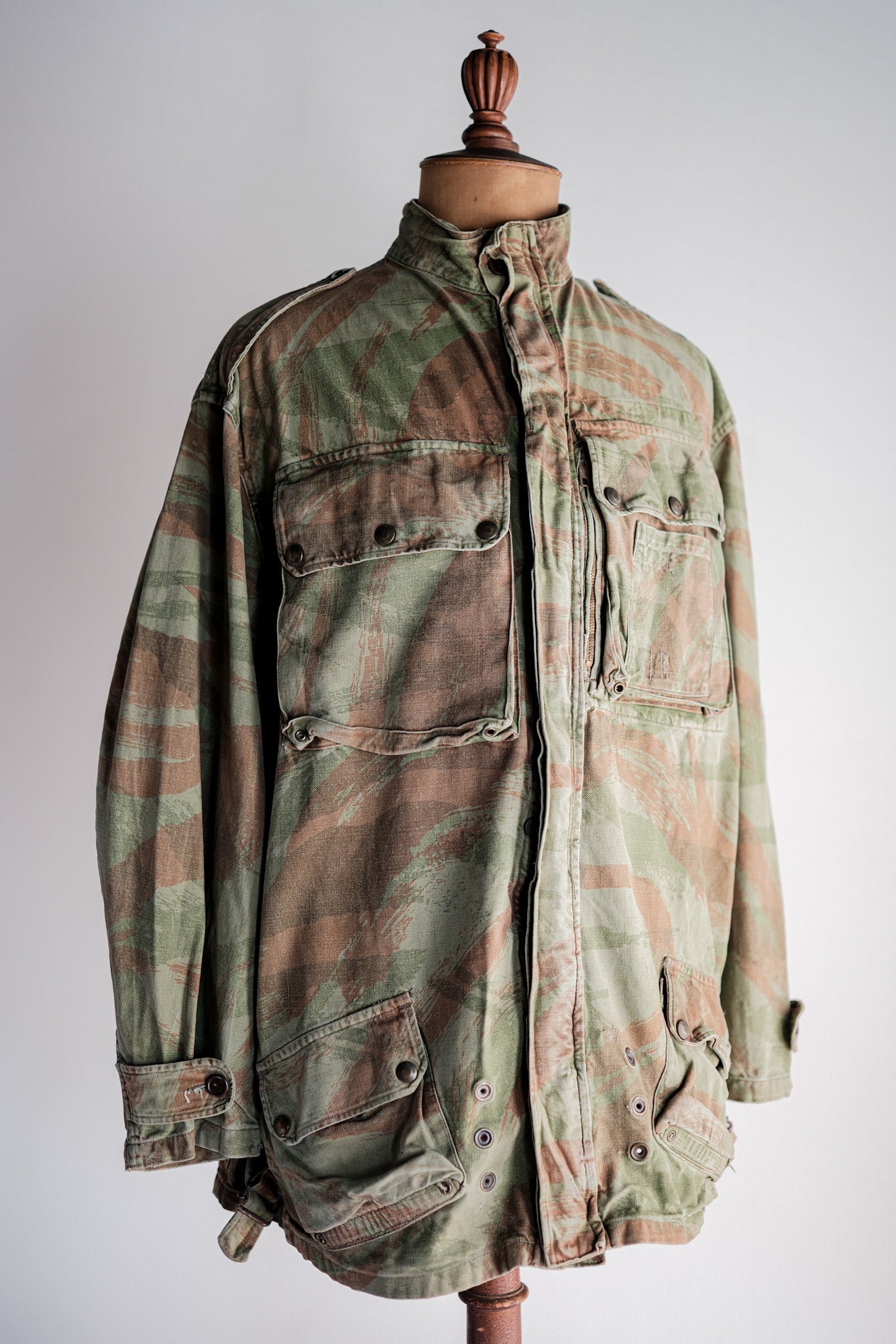 【~50's】French Army TAP47/53 Lizard Camouflage Paratrooper Jacket Size.46