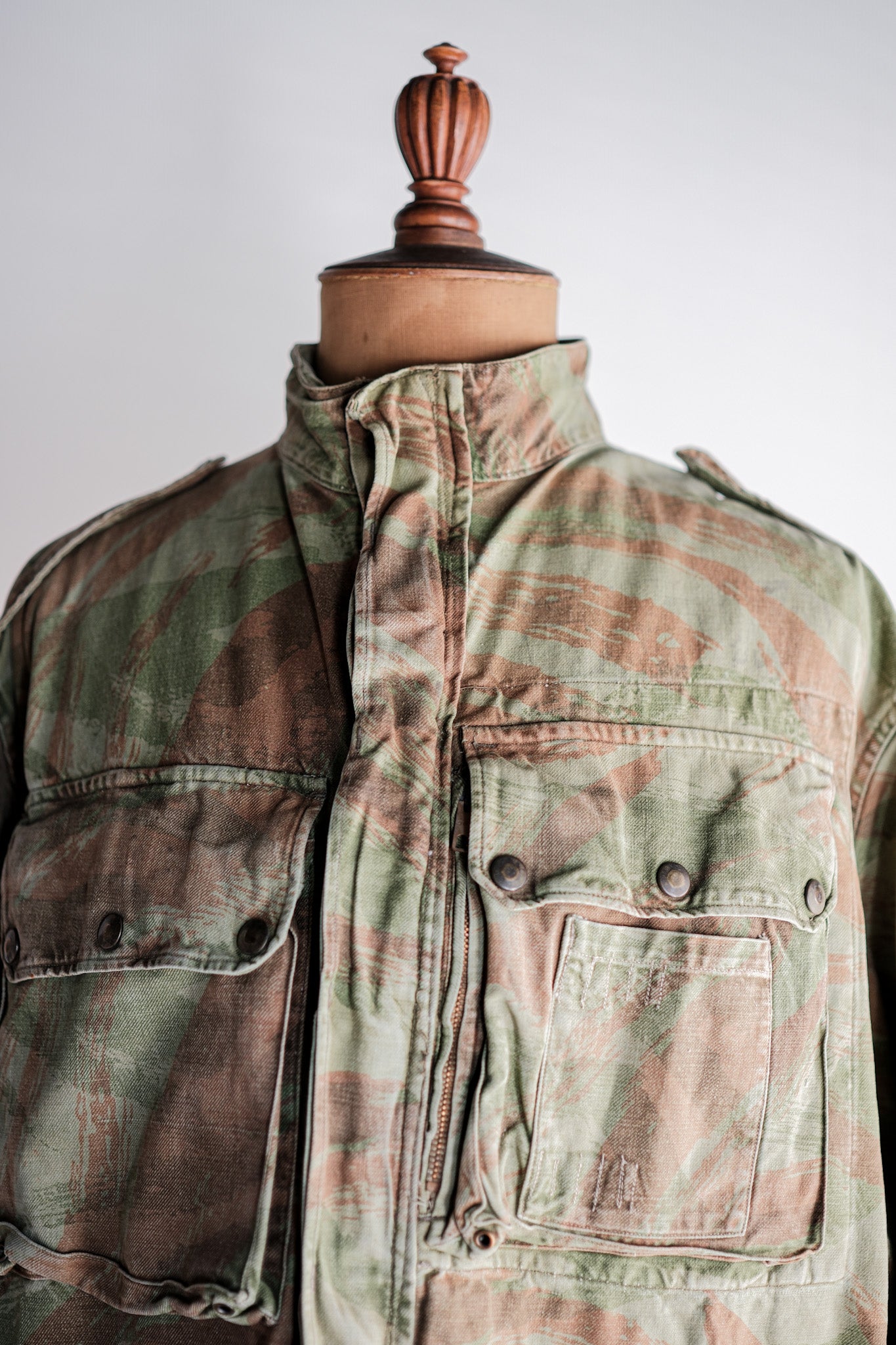 【~50's】French Army TAP47/53 Lizard Camouflage Paratrooper Jacket Size.46