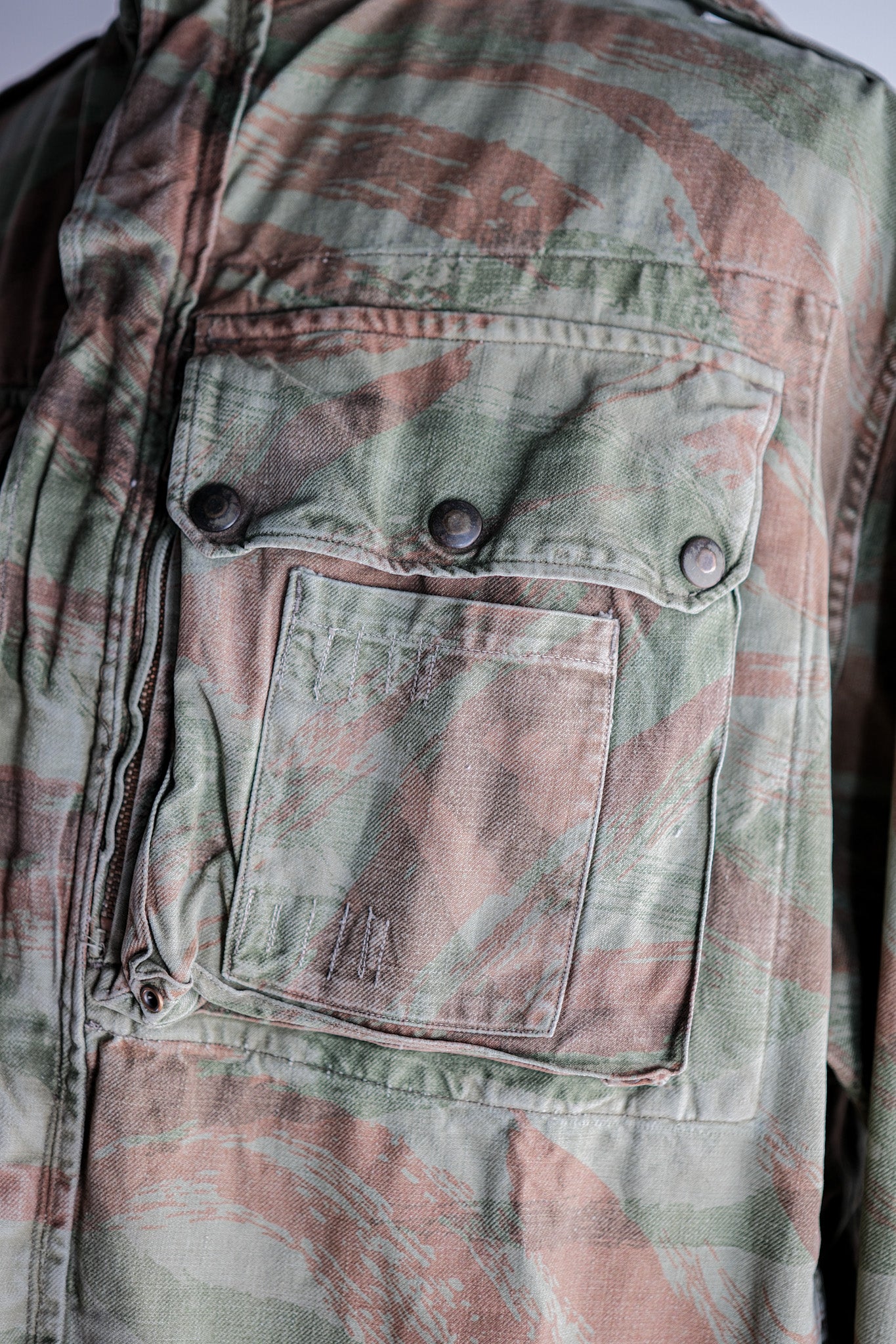 【~50's】French Army TAP47/53 Lizard Camouflage Paratrooper Jacket Size.46