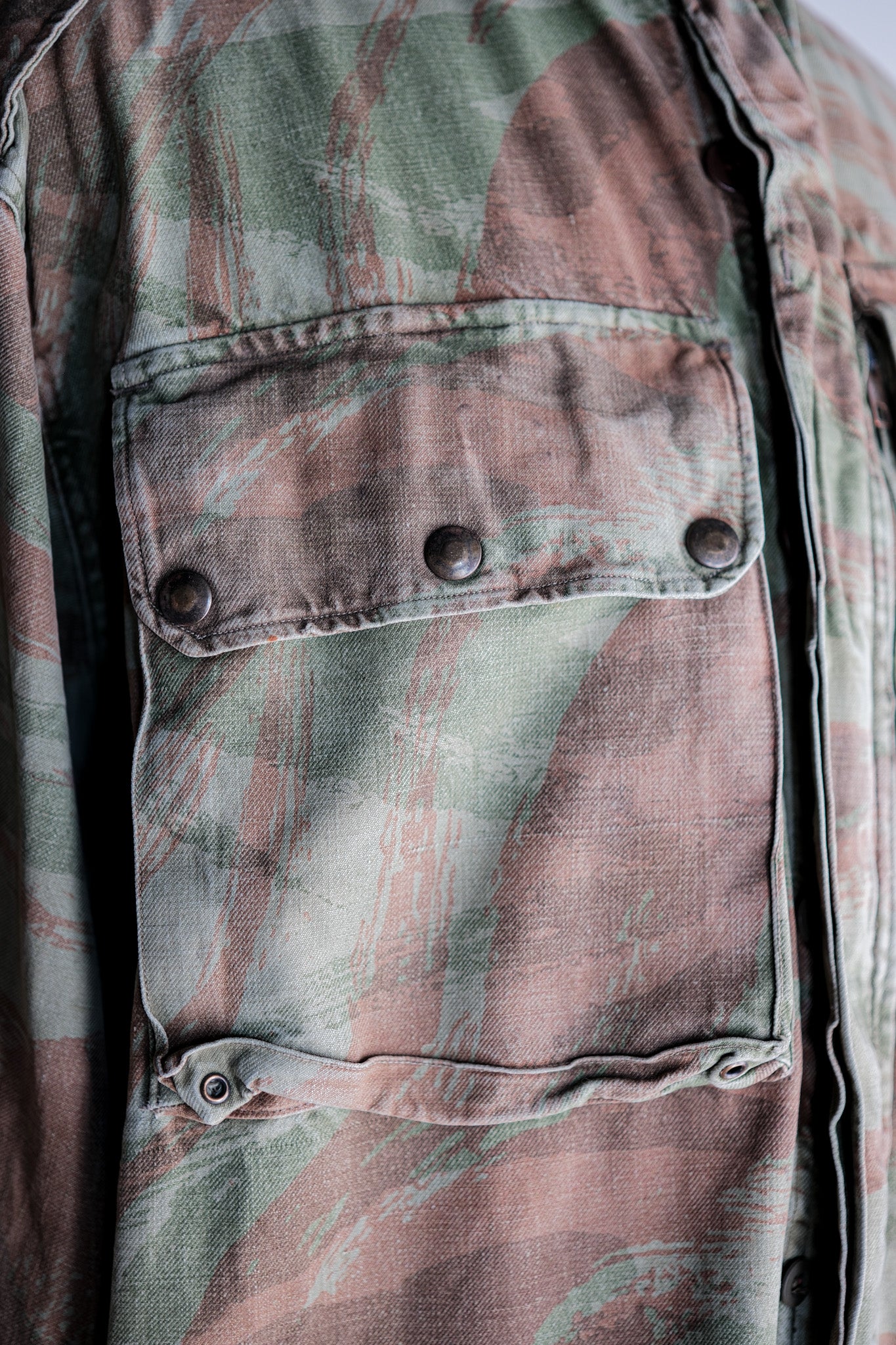 【~50's】French Army TAP47/53 Lizard Camouflage Paratrooper Jacket Size.46