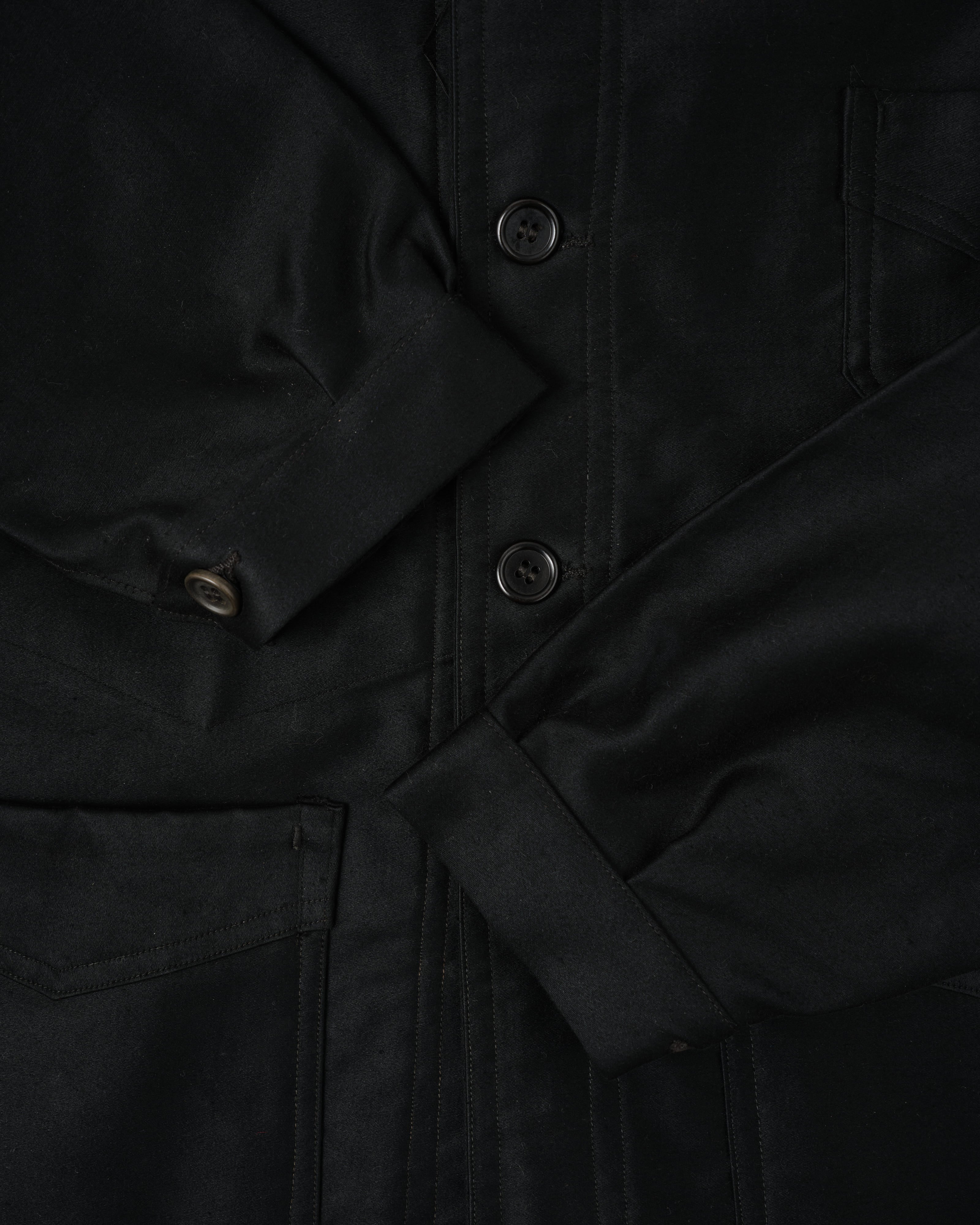 【~30’s】French Vintage Black Moleskin Work Jacket