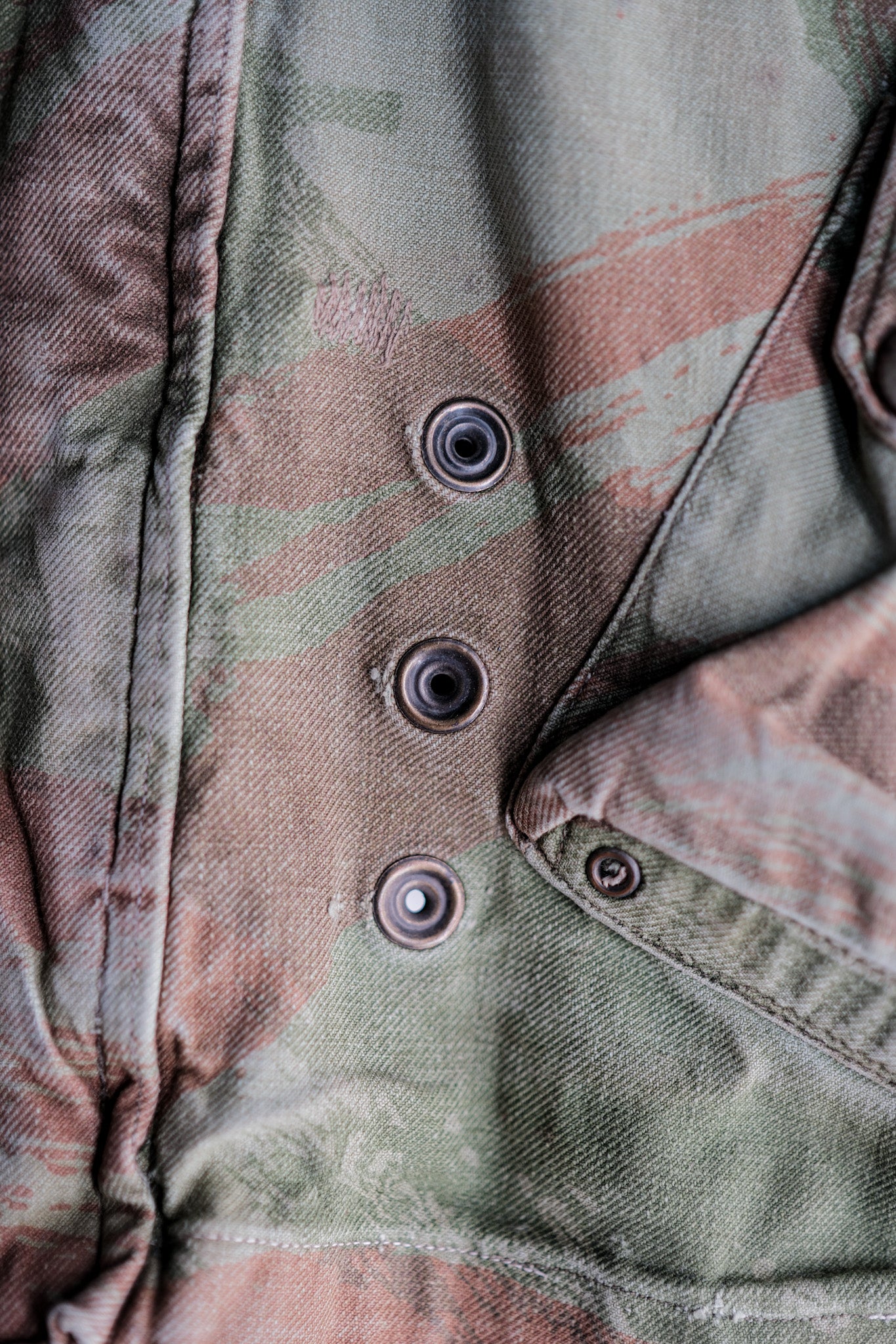 【~50's】French Army TAP47/53 Lizard Camouflage Paratrooper Jacket Size.46