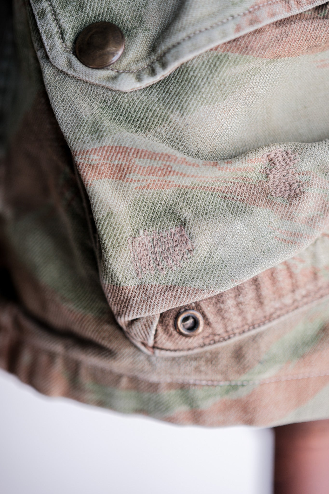 【~50's】French Army TAP47/53 Lizard Camouflage Paratrooper Jacket Size.46