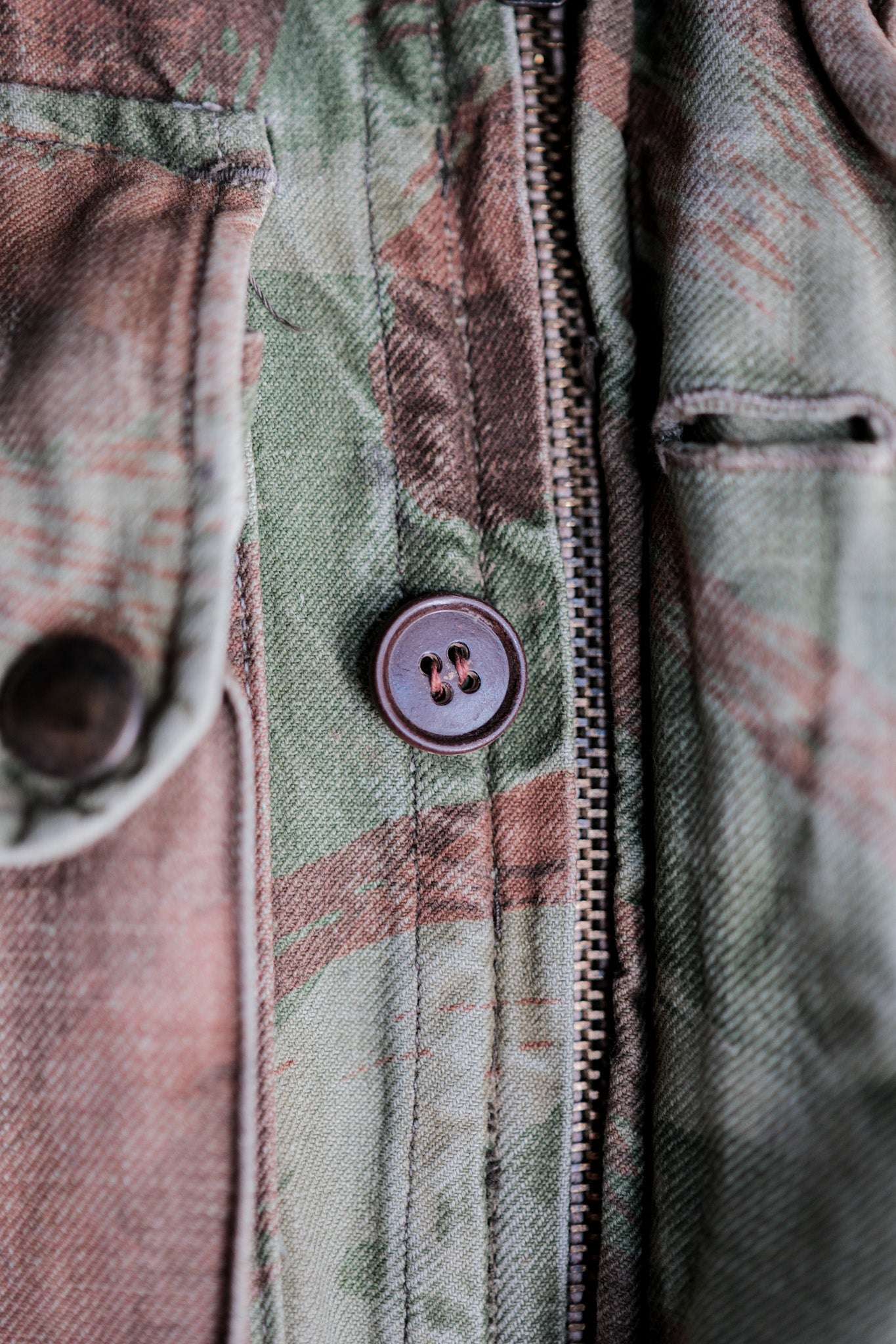 【~50's】French Army TAP47/53 Lizard Camouflage Paratrooper Jacket Size.46