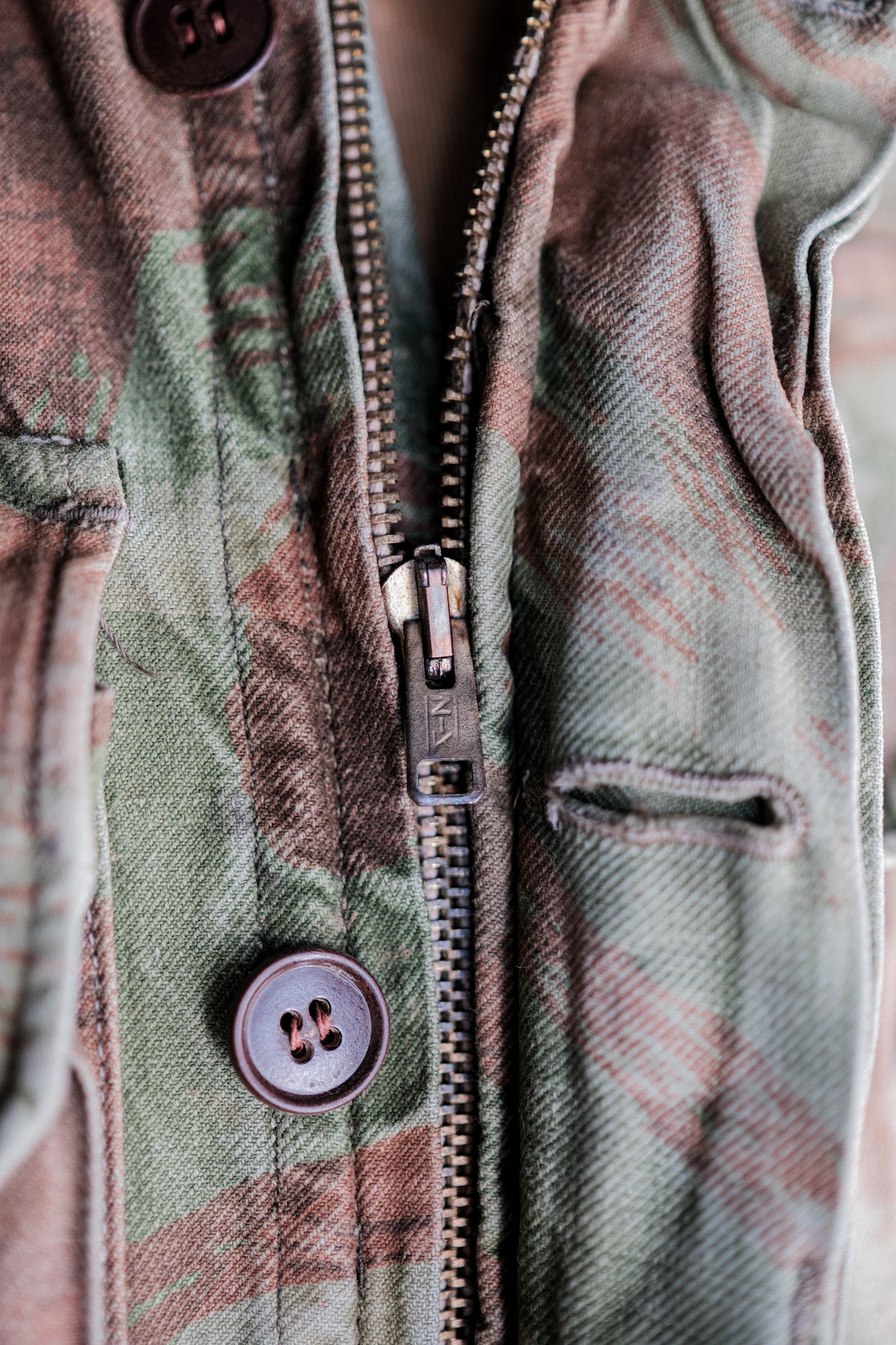 【~50's】French Army TAP47/53 Lizard Camouflage Paratrooper Jacket Size.46