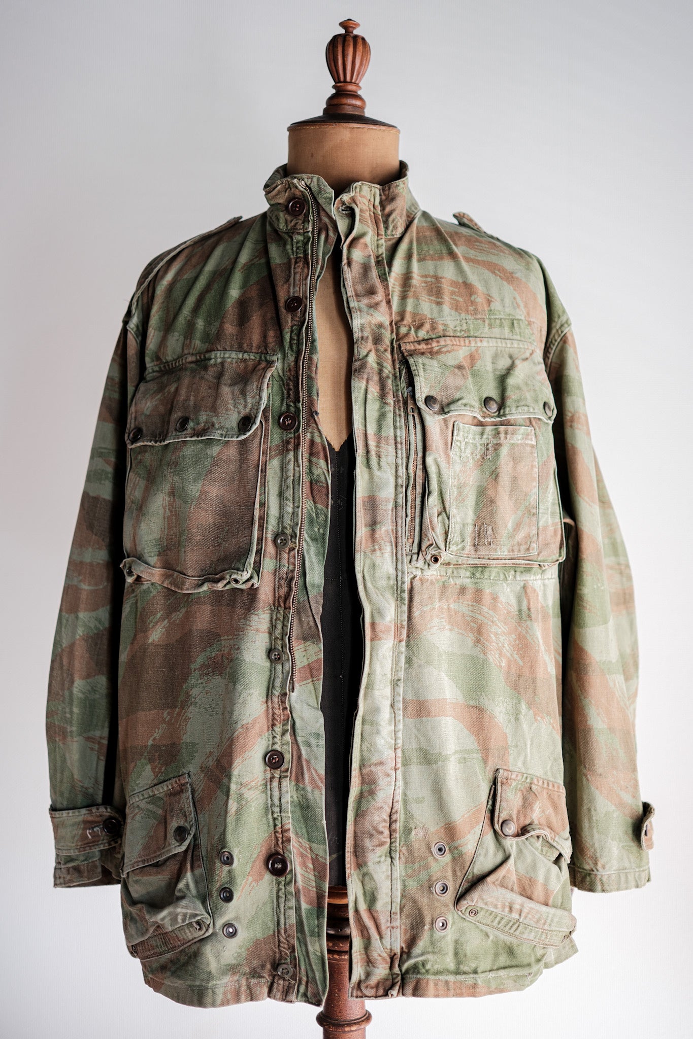 【~50's】French Army TAP47/53 Lizard Camouflage Paratrooper Jacket Size.46
