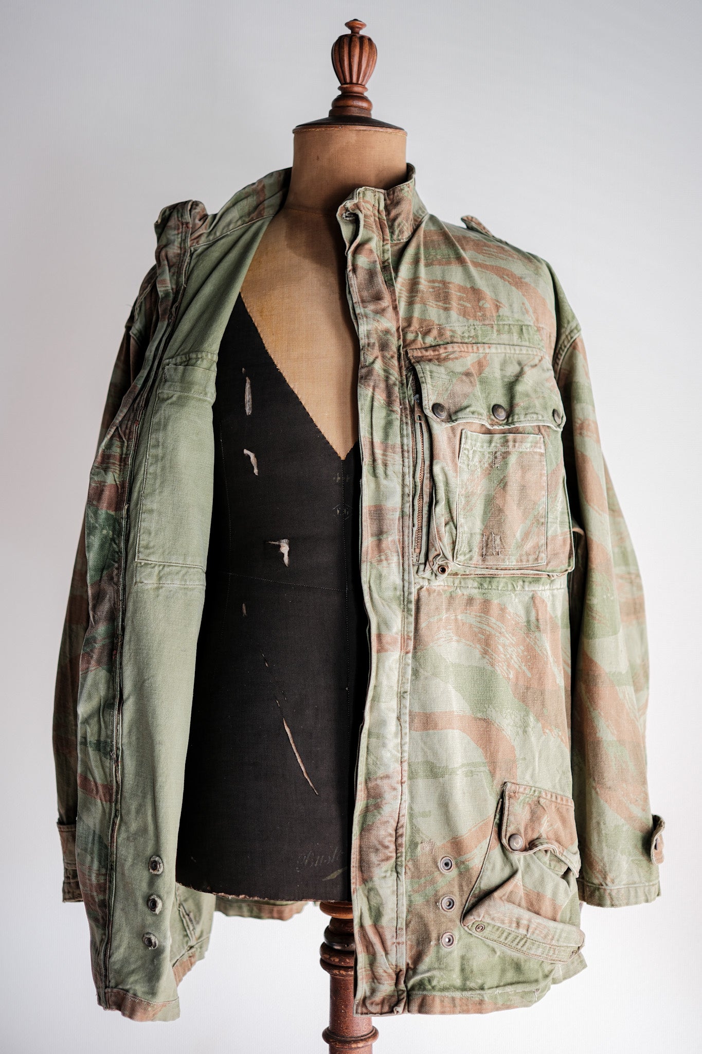 【~50's】French Army TAP47/53 Lizard Camouflage Paratrooper Jacket Size.46