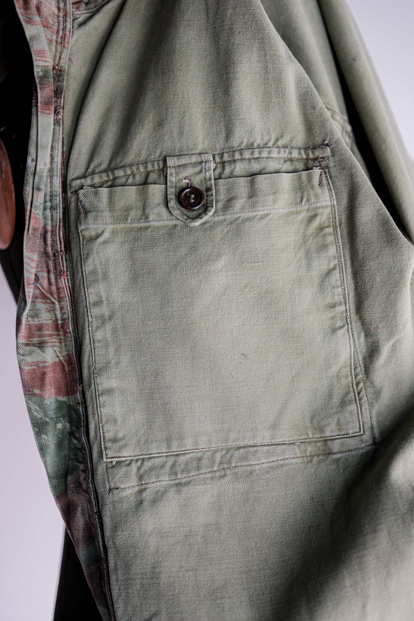 【~50's】French Army TAP47/53 Lizard Camouflage Paratrooper Jacket Size.46