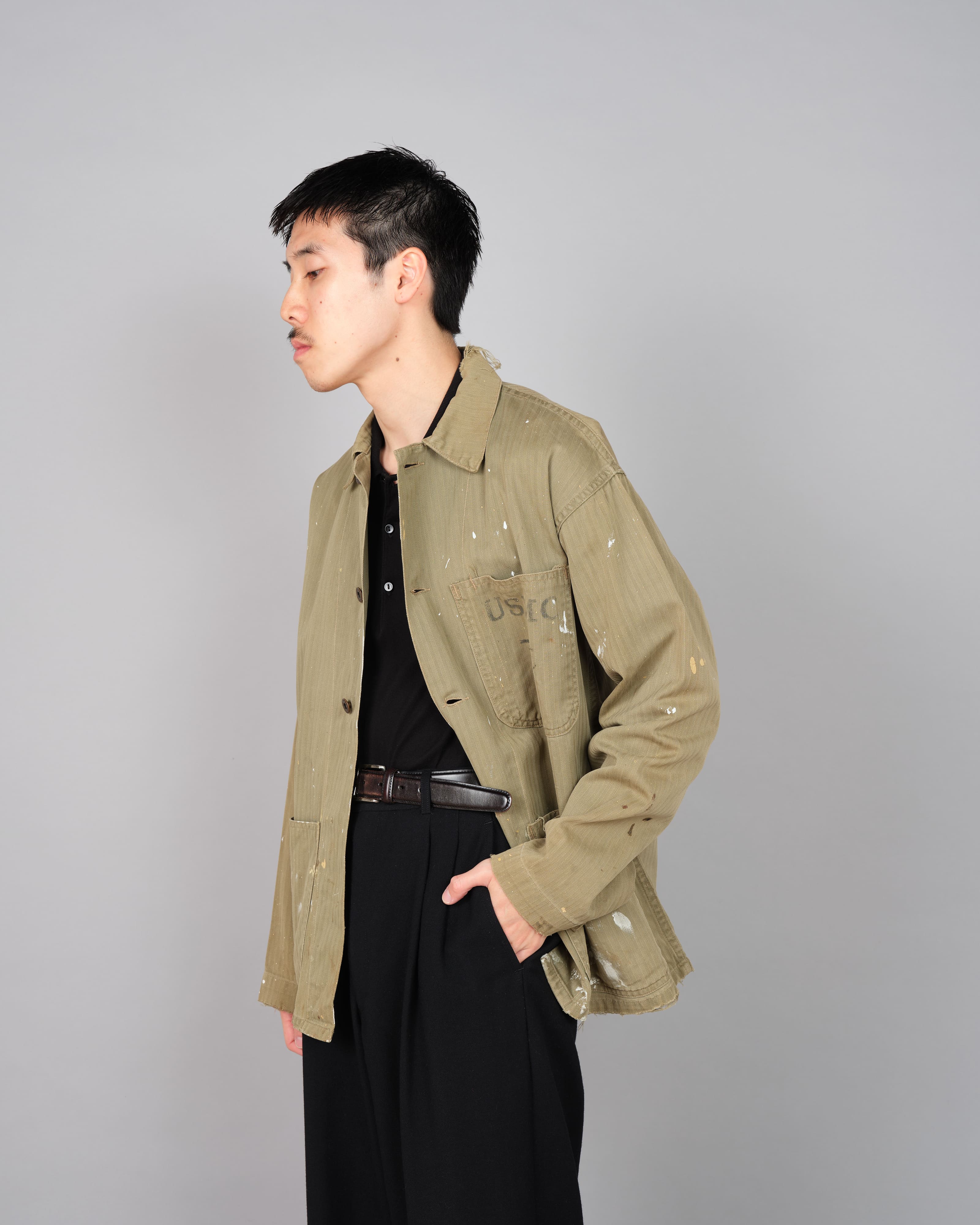 【~40's】WWⅡ U.S.M.C P-41 HBT Utility Jacket "Crazy Paint"