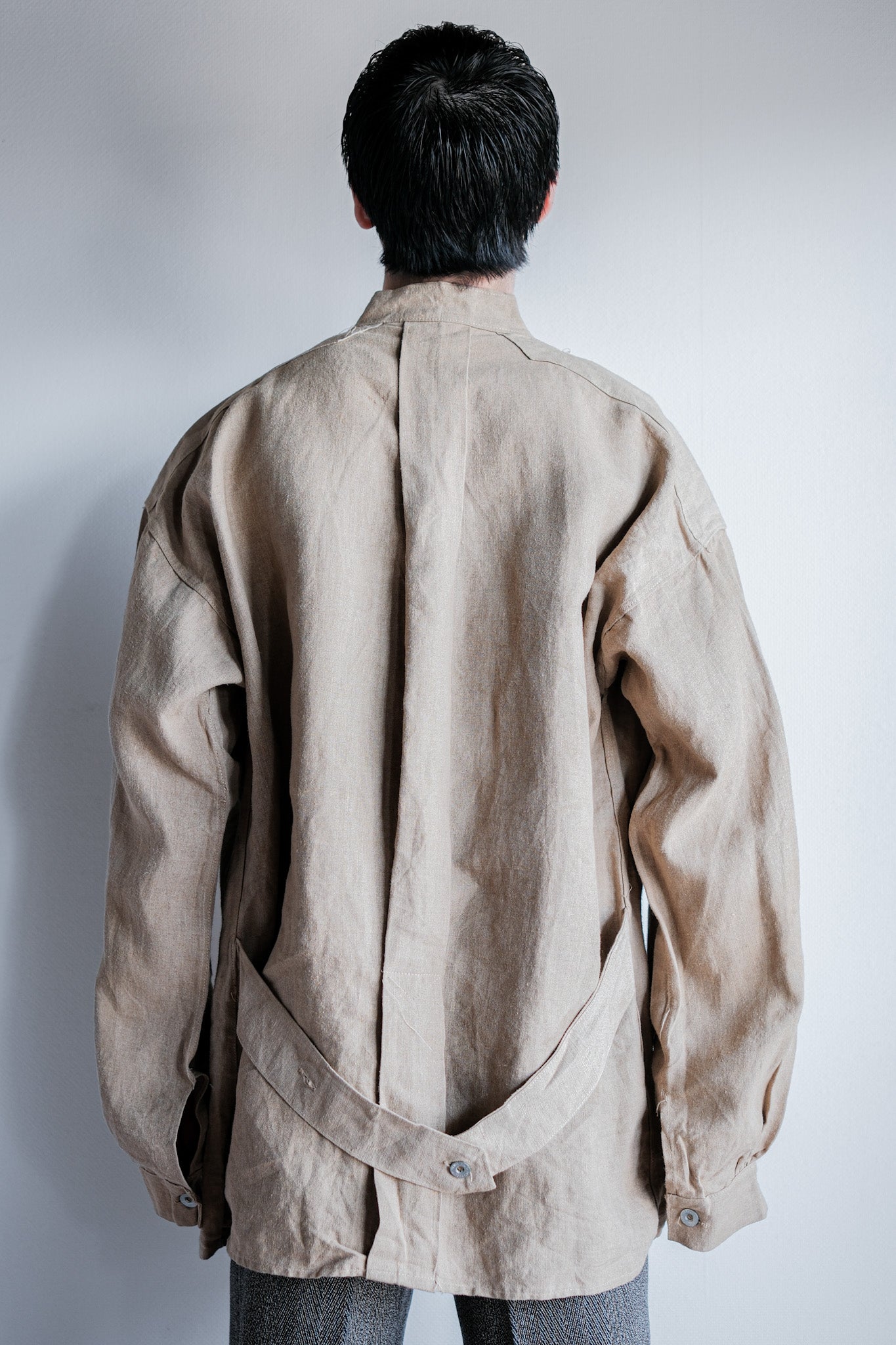 【~30's】French Army Bourgeron Linen Jacket Size.2 "Full Open Type"