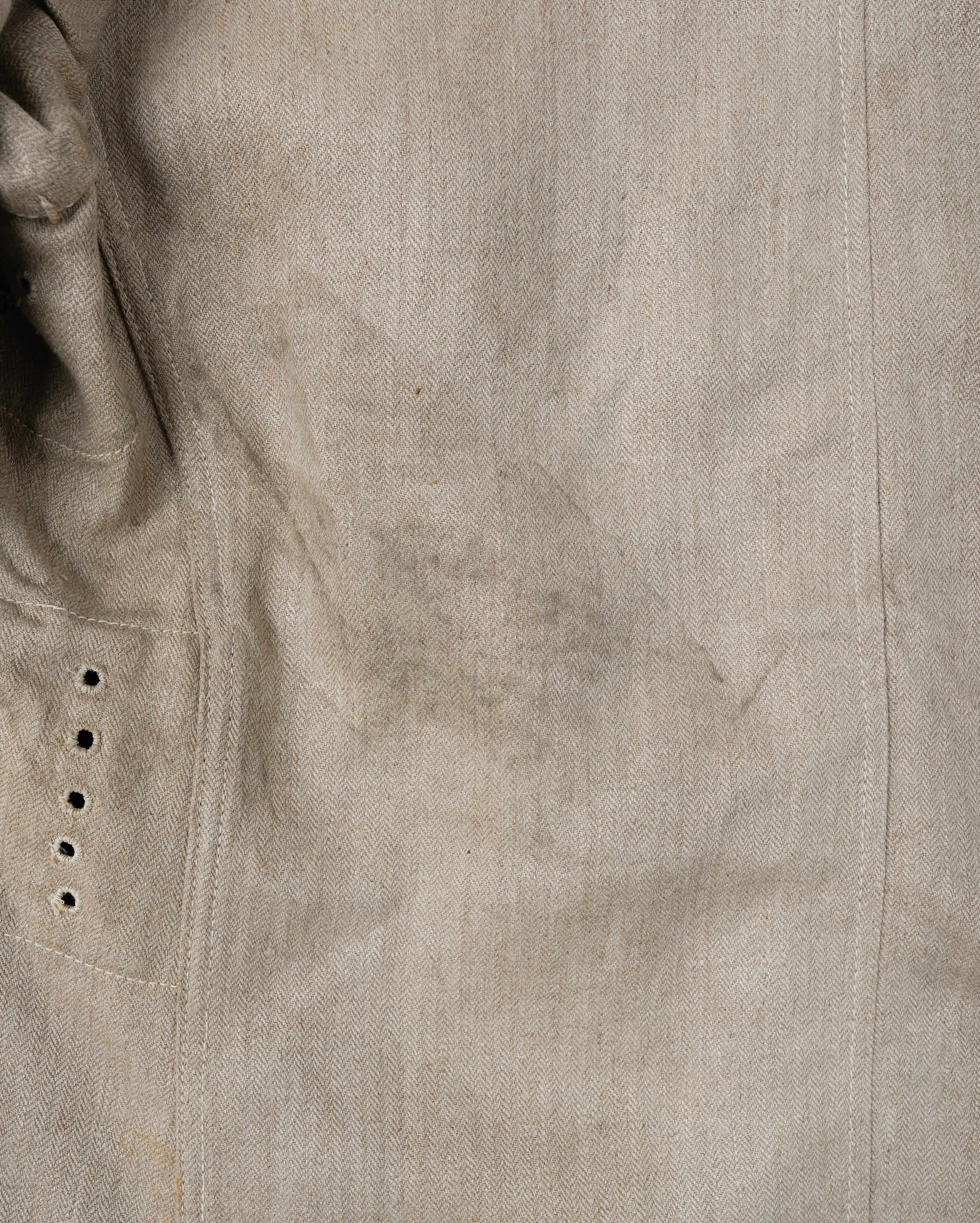 【~40's】WWII German Air Force Drillich HBT Linen Work Jacket "Luftwaffe" "Dead Stock"