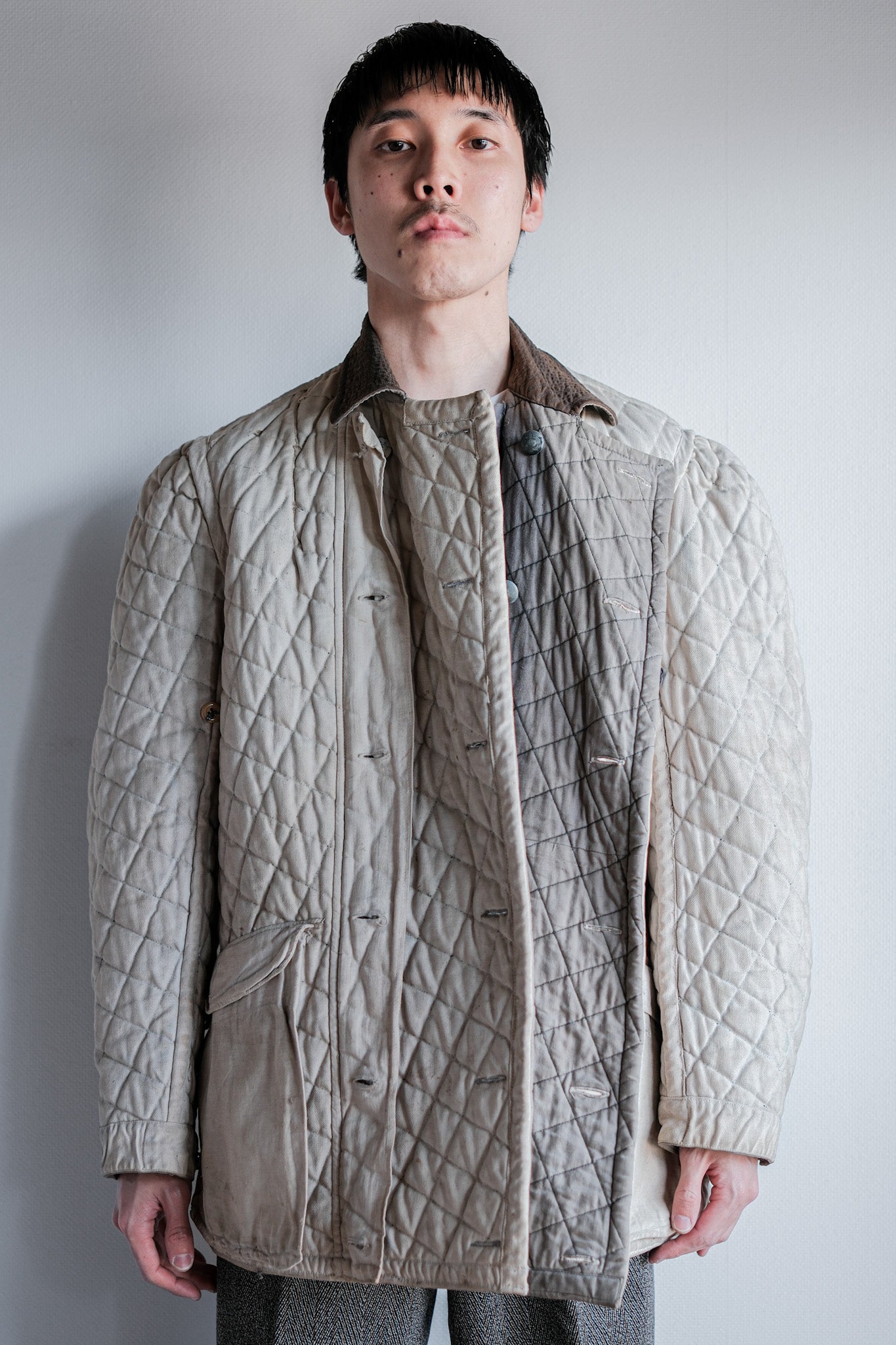 【~40's】WWⅡ German Army Gray-White Reversible Quilted Winter Parka "Modified" "Wehrmacht"