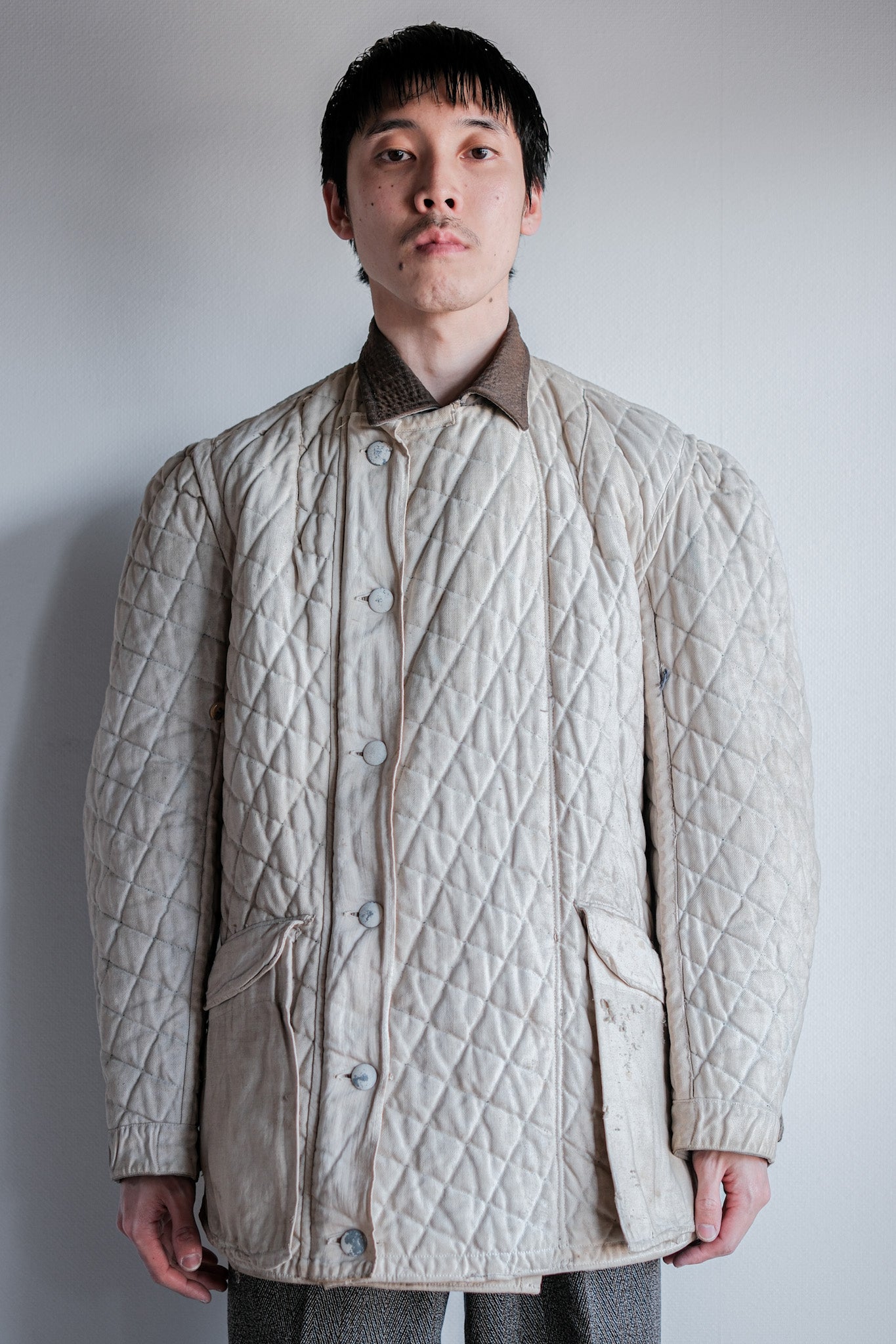 【~40's】WWⅡ German Army Gray-White Reversible Quilted Winter Parka "Modified" "Wehrmacht"