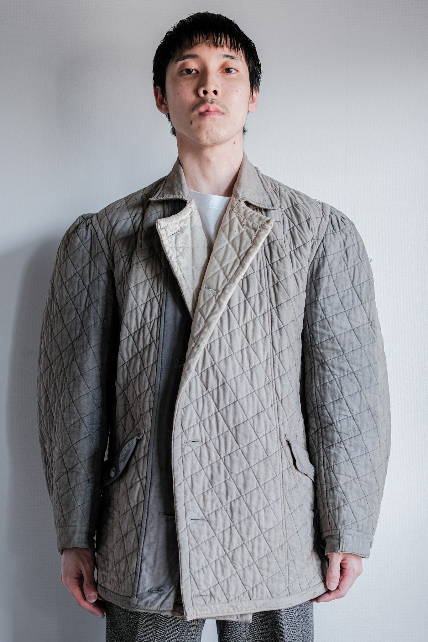 【~40's】WWⅡ German Army Gray-White Reversible Quilted Winter Parka "Modified" "Wehrmacht"