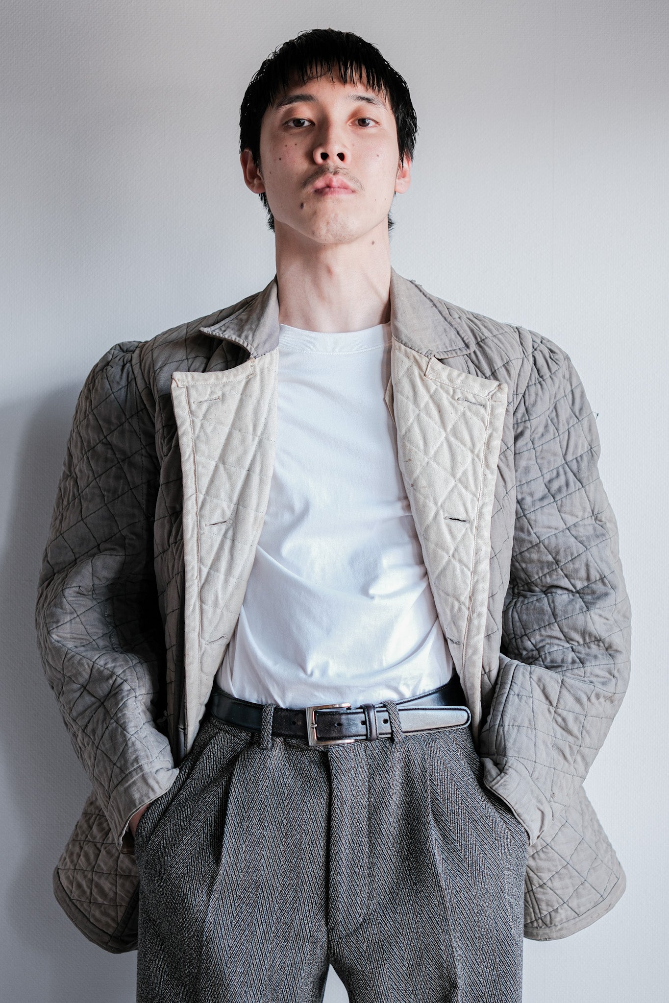 【~40's】WWⅡ German Army Gray-White Reversible Quilted Winter Parka "Modified" "Wehrmacht"