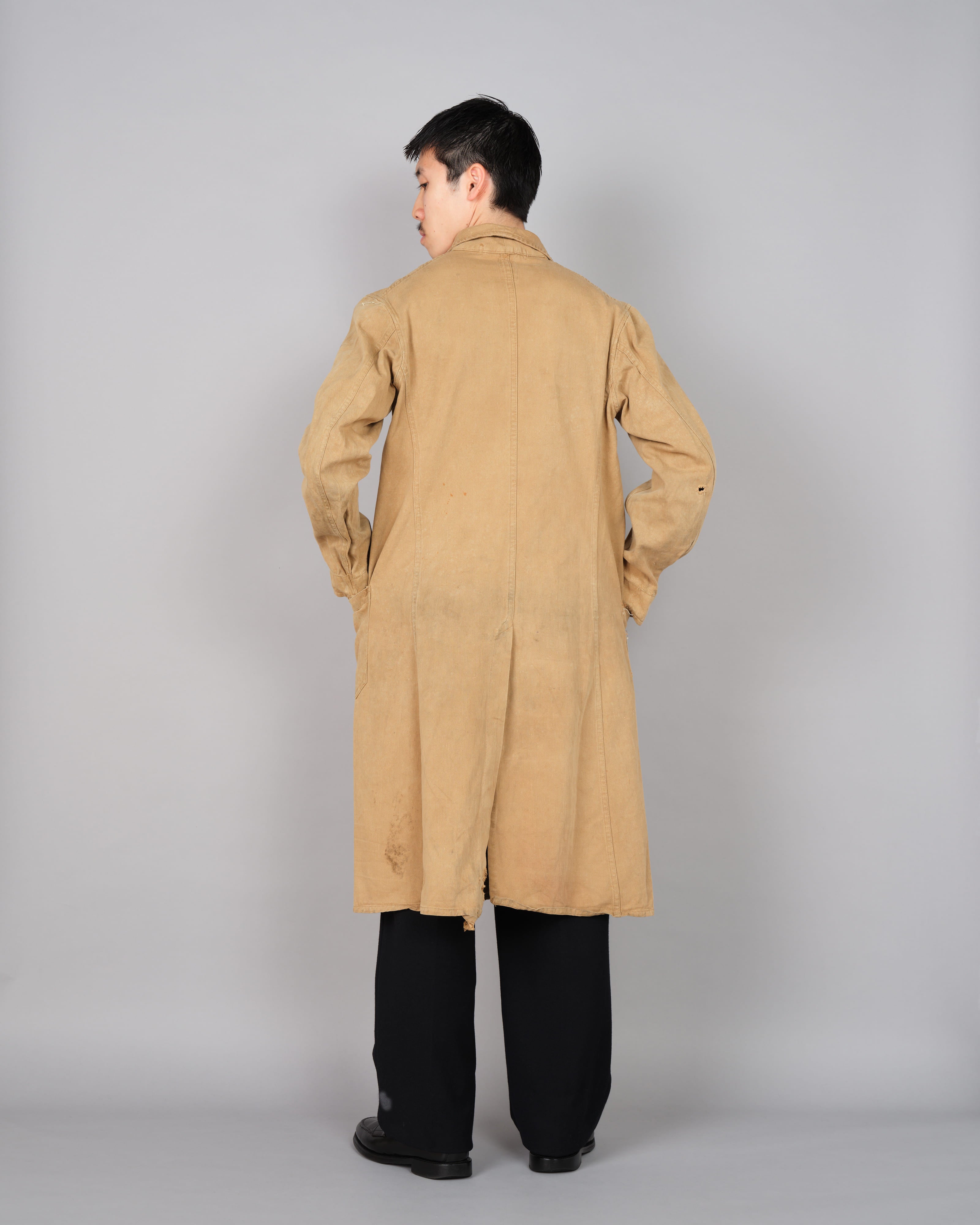 【~50's】British Vintage Khaki Cotton Drill Work Coat "CC41"