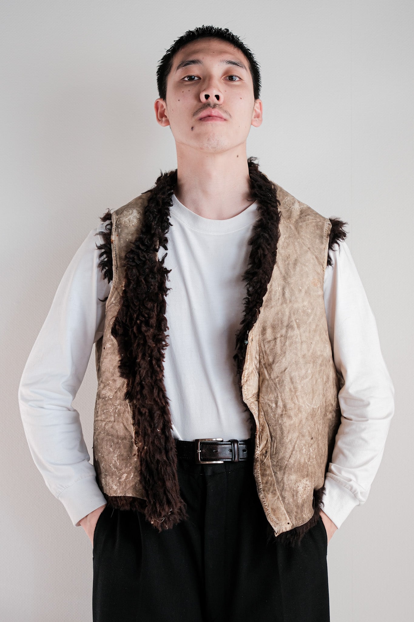 【~40's】WWⅡ German Waffen-SS Winter Sheepskin Fur Vest