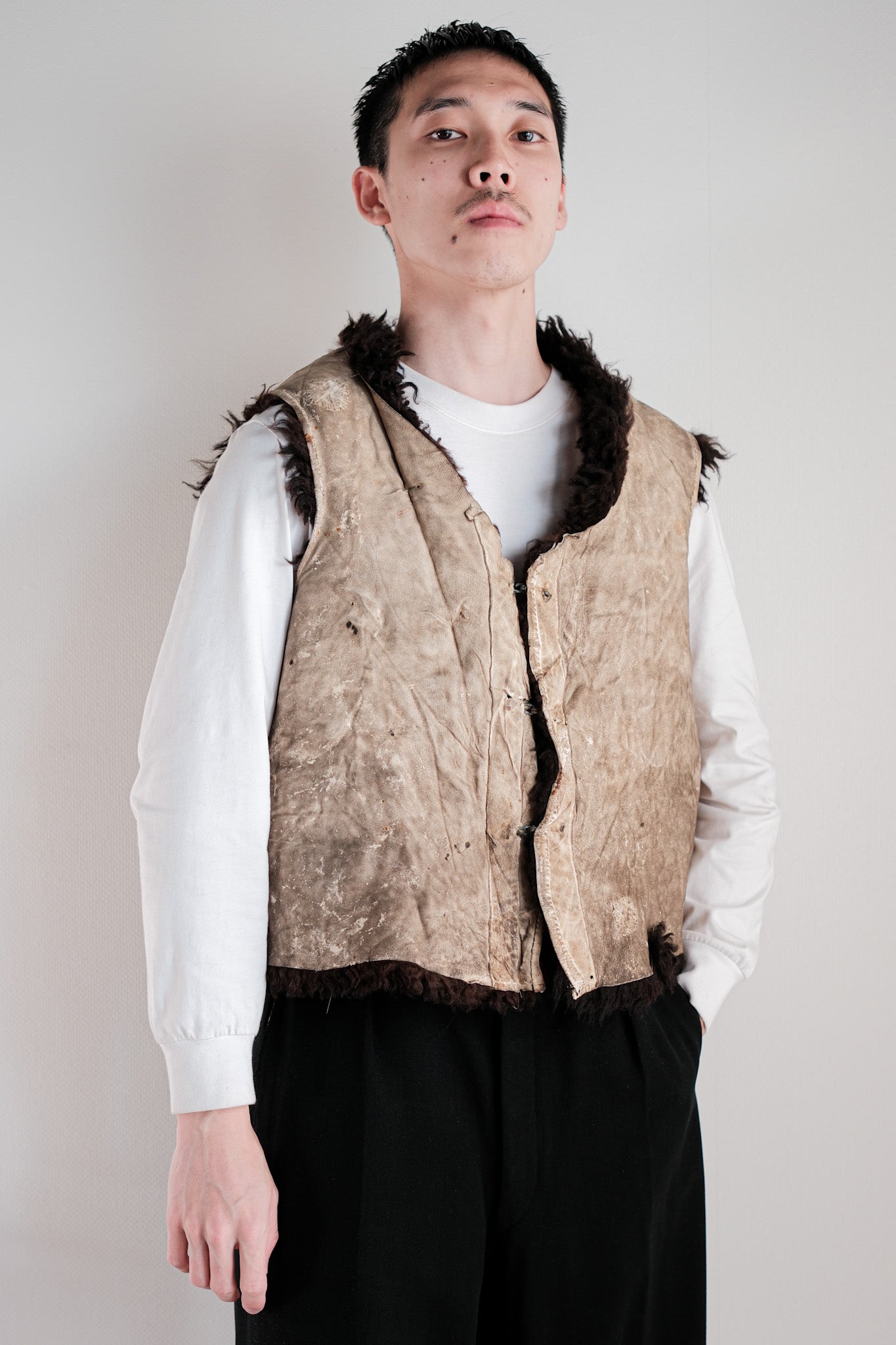 【~40's】WWⅡ German Waffen-SS Winter Sheepskin Fur Vest