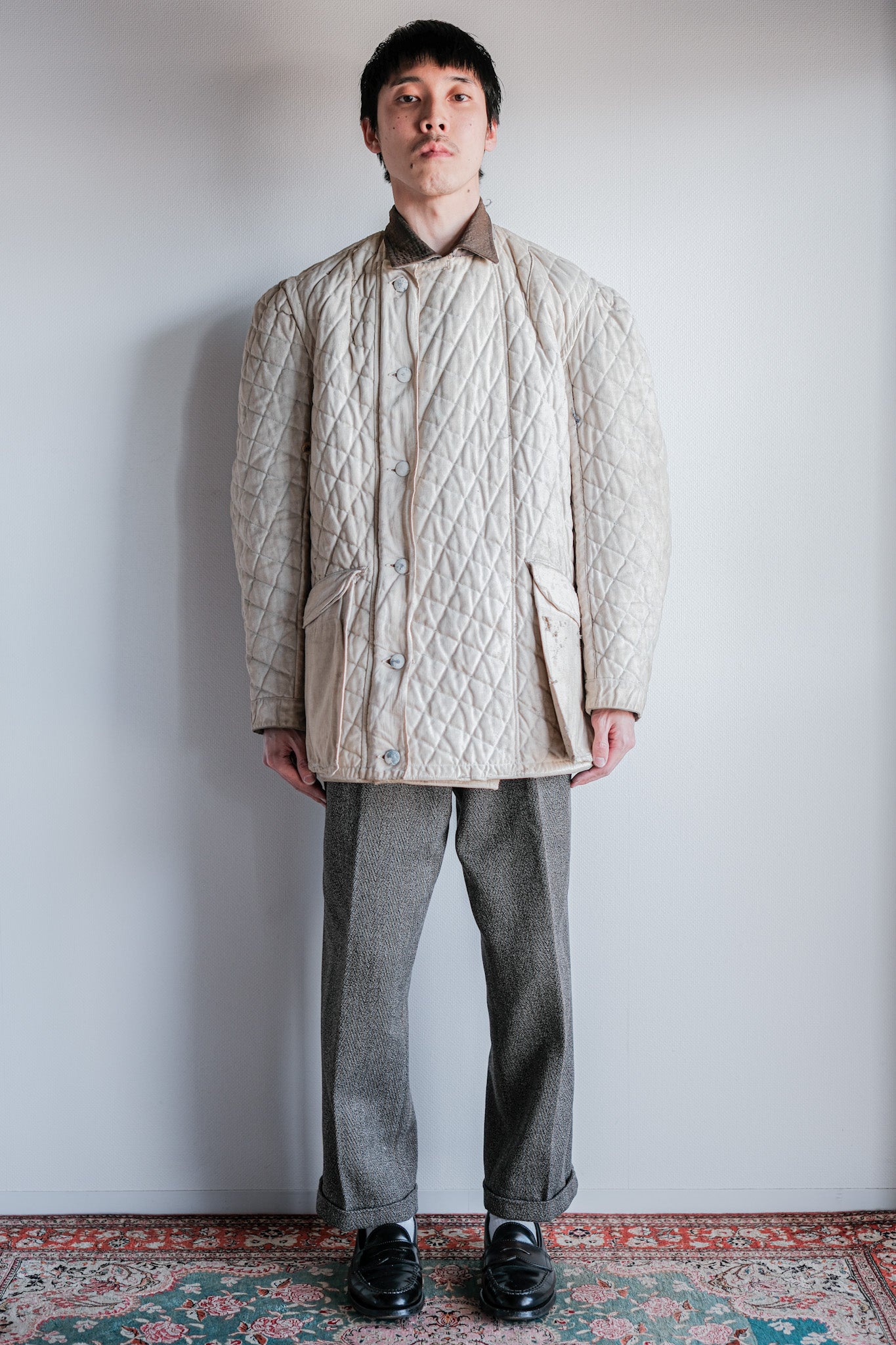 【~40's】WWⅡ German Army Gray-White Reversible Quilted Winter Parka "Modified" "Wehrmacht"