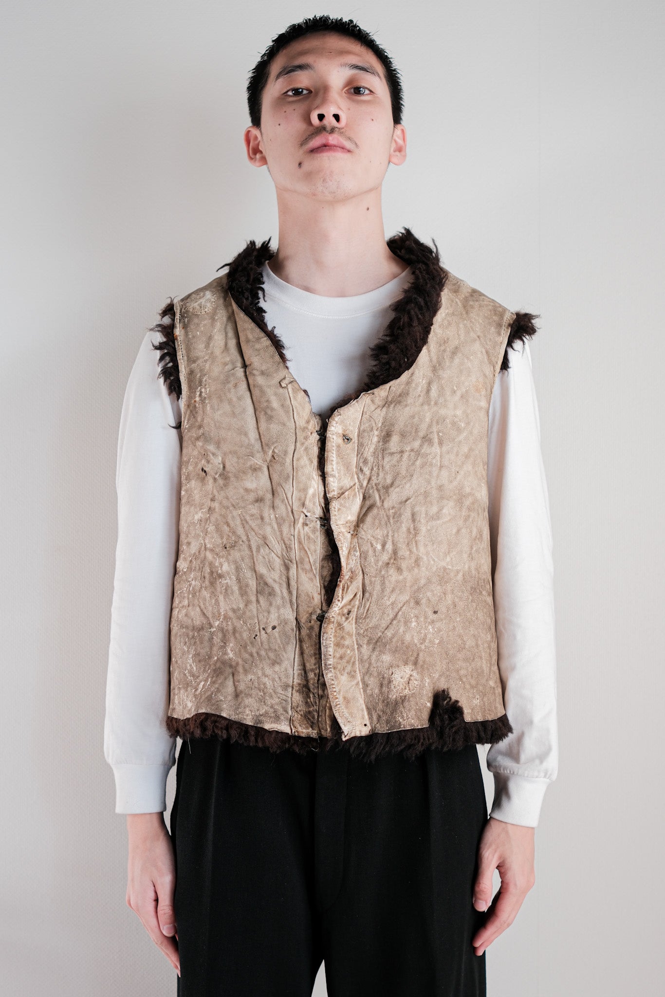【~40's】WWⅡ German Waffen-SS Winter Sheepskin Fur Vest